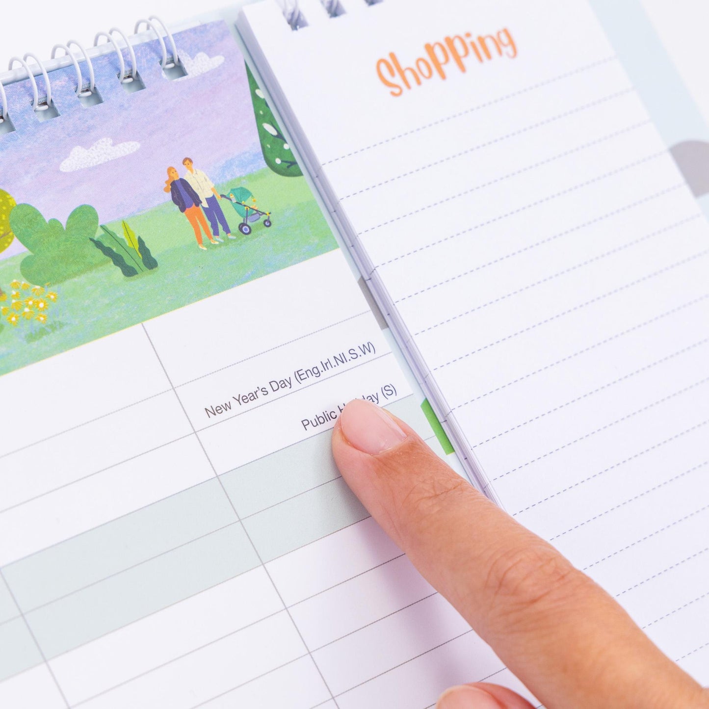 2026 Family Planner 5 Column Calendar Wall Organiser Shopping List & Notepad
