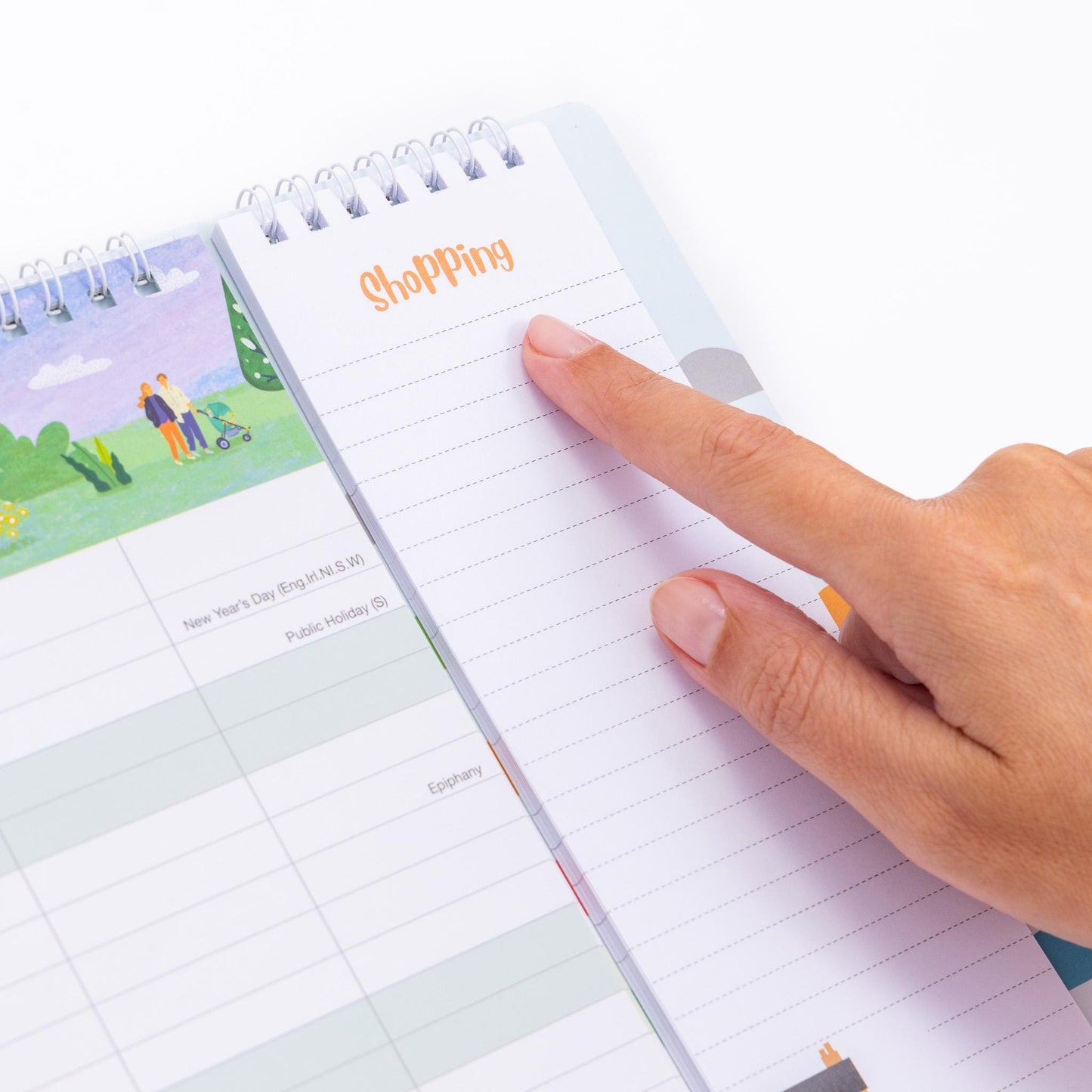 2026 Family Planner 5 Column Calendar Wall Organiser Shopping List & Notepad