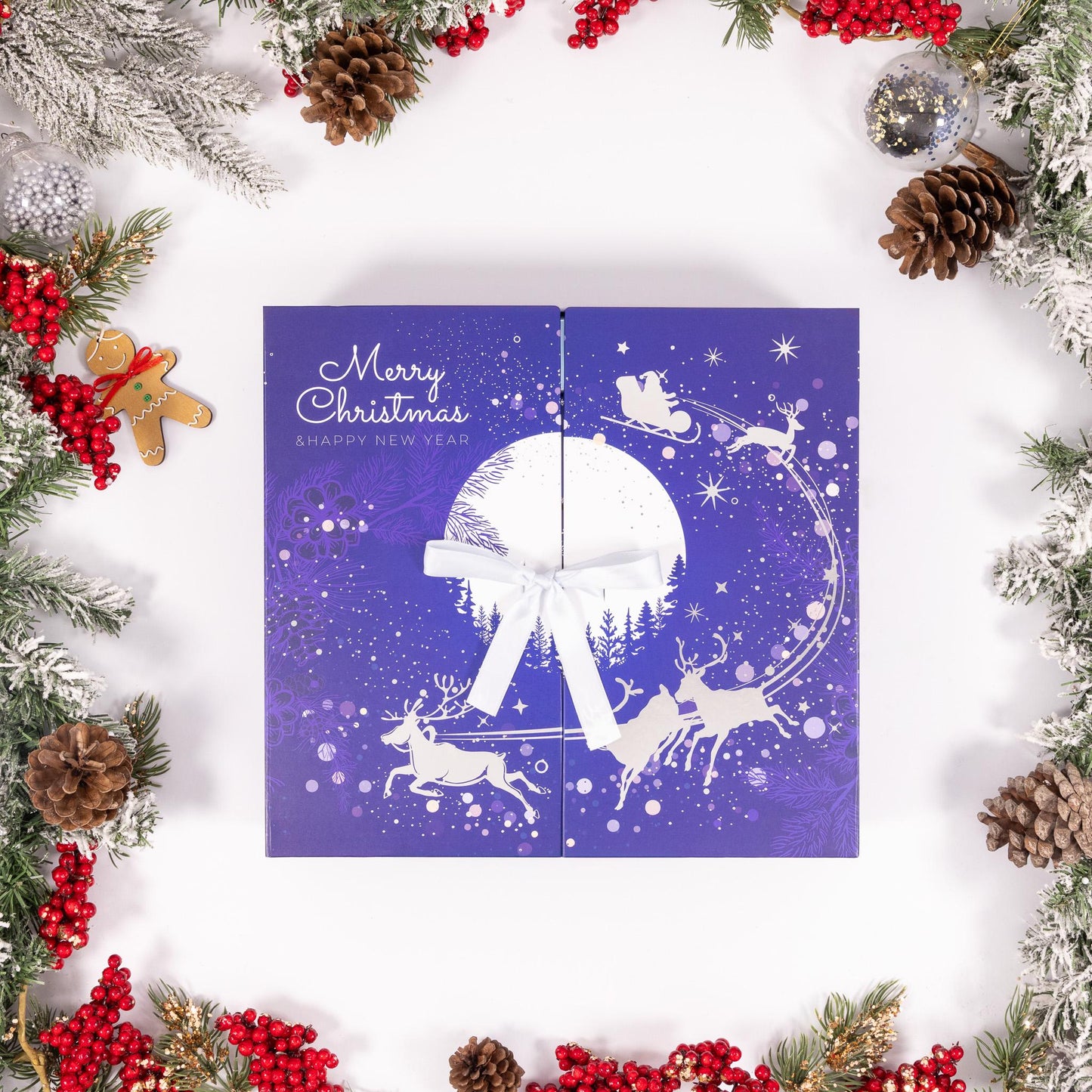 Luxury Christmas Advent Calendar Fill your Own 1-24 Day Boxes Countdown Ribbon