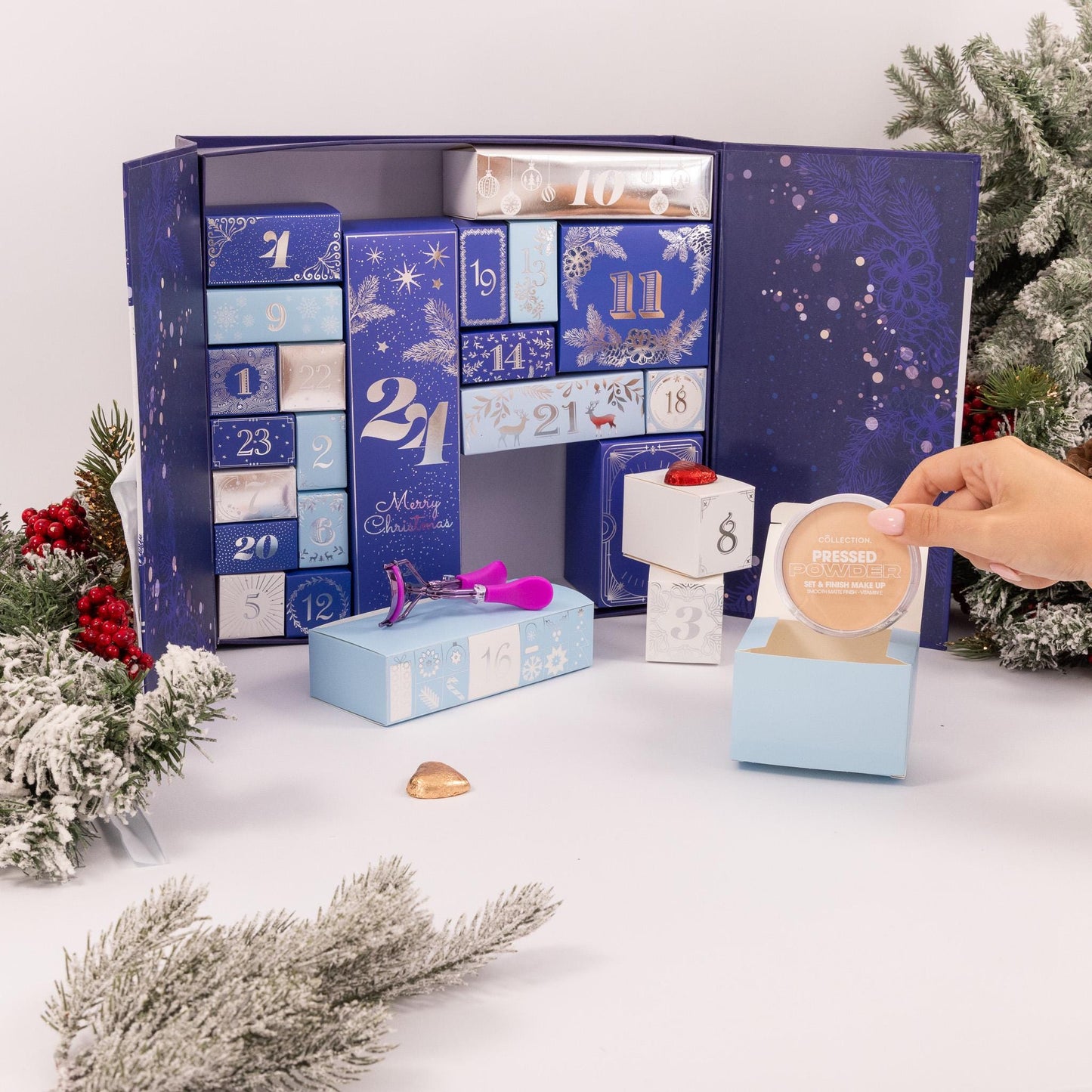 Luxury Christmas Advent Calendar Fill your Own 1-24 Day Boxes Countdown Ribbon