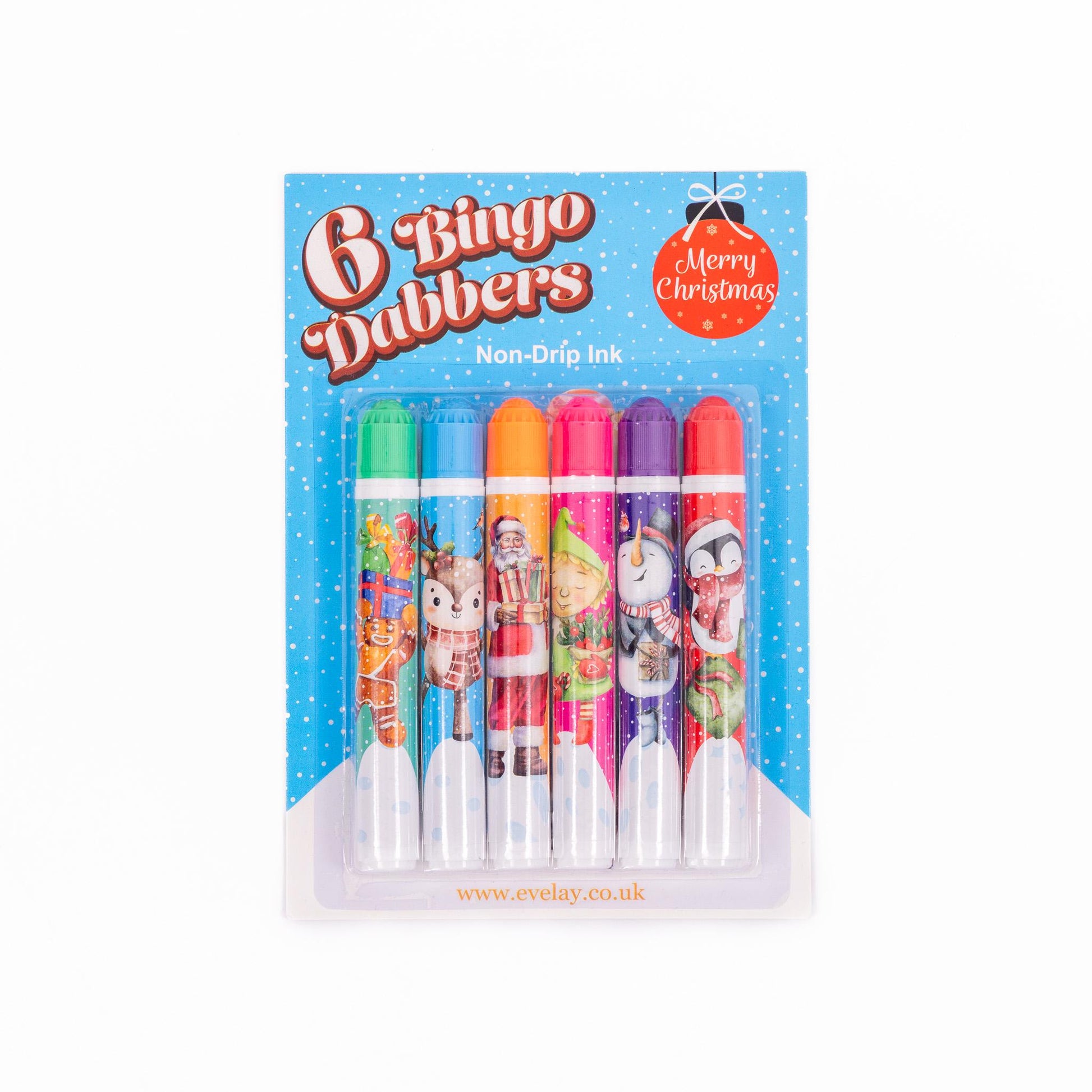 6 Christmas Bingo Dabbers Felt Markers Mixed Pens Ticket Dobbers Non Drip Job Etsy