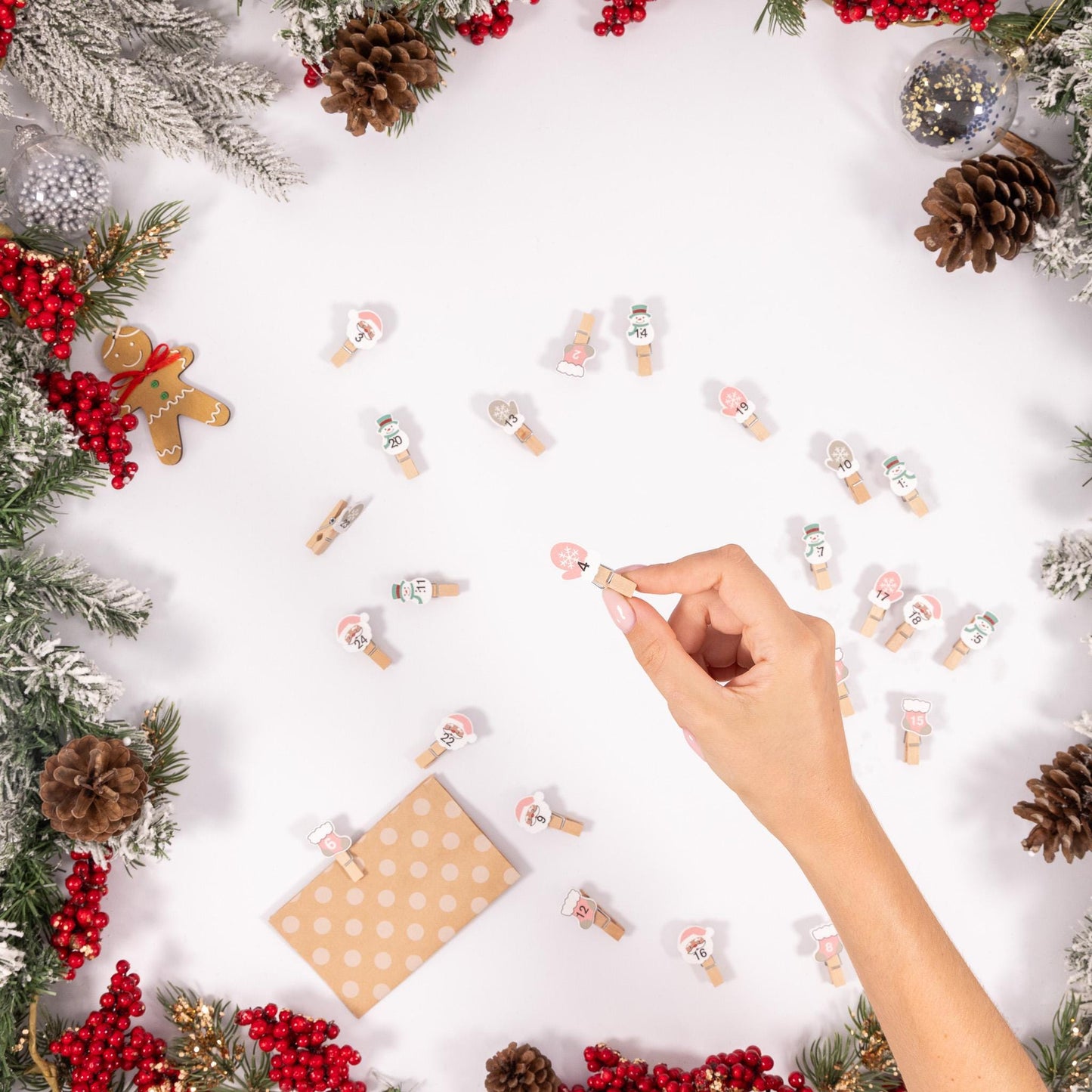 24 Advent Calendar Pegs Numbered Make Your Own Calendar Etsy