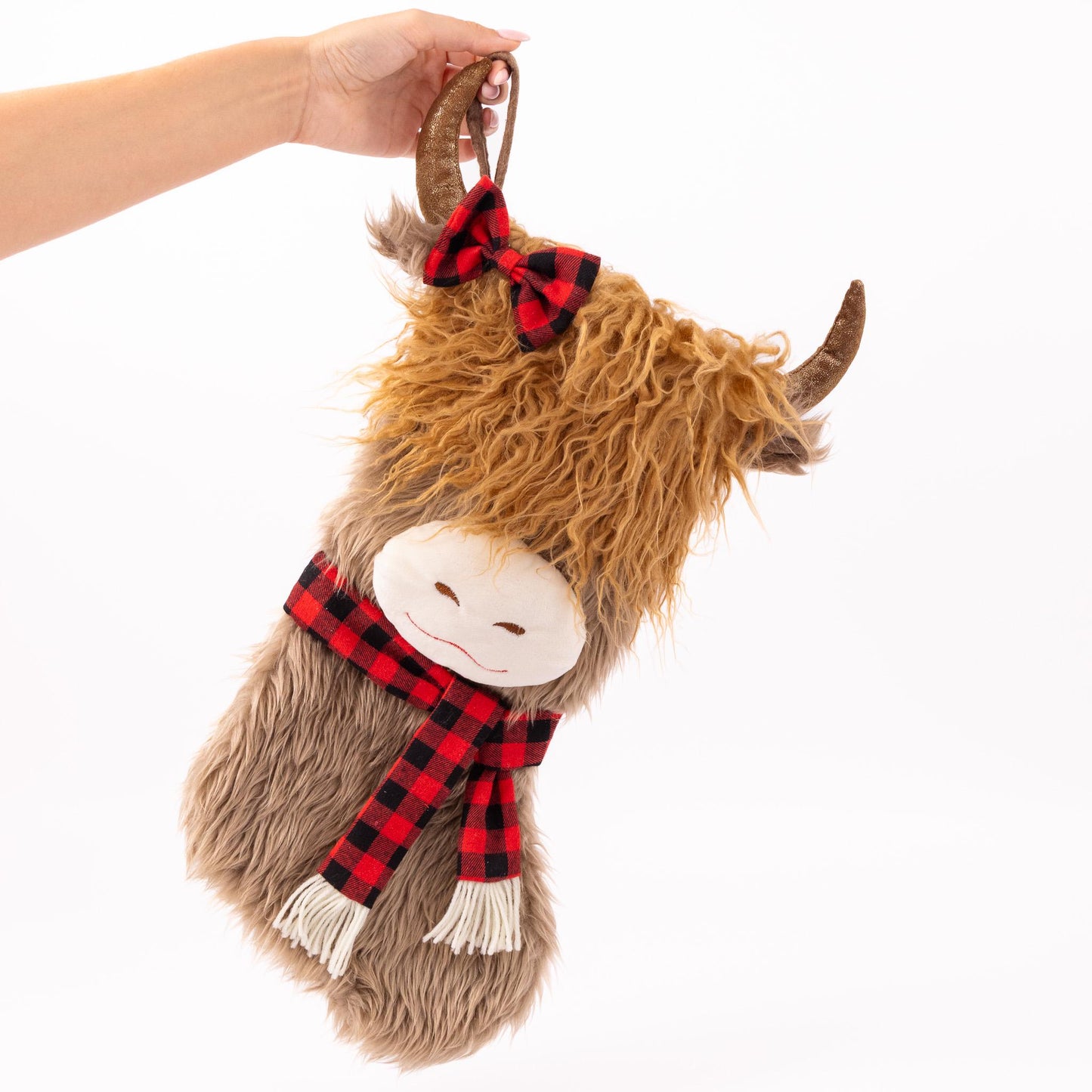 Christmas Stocking Highland Cow Luxury Plush Santa Sack Xmas Gift Present Etsy