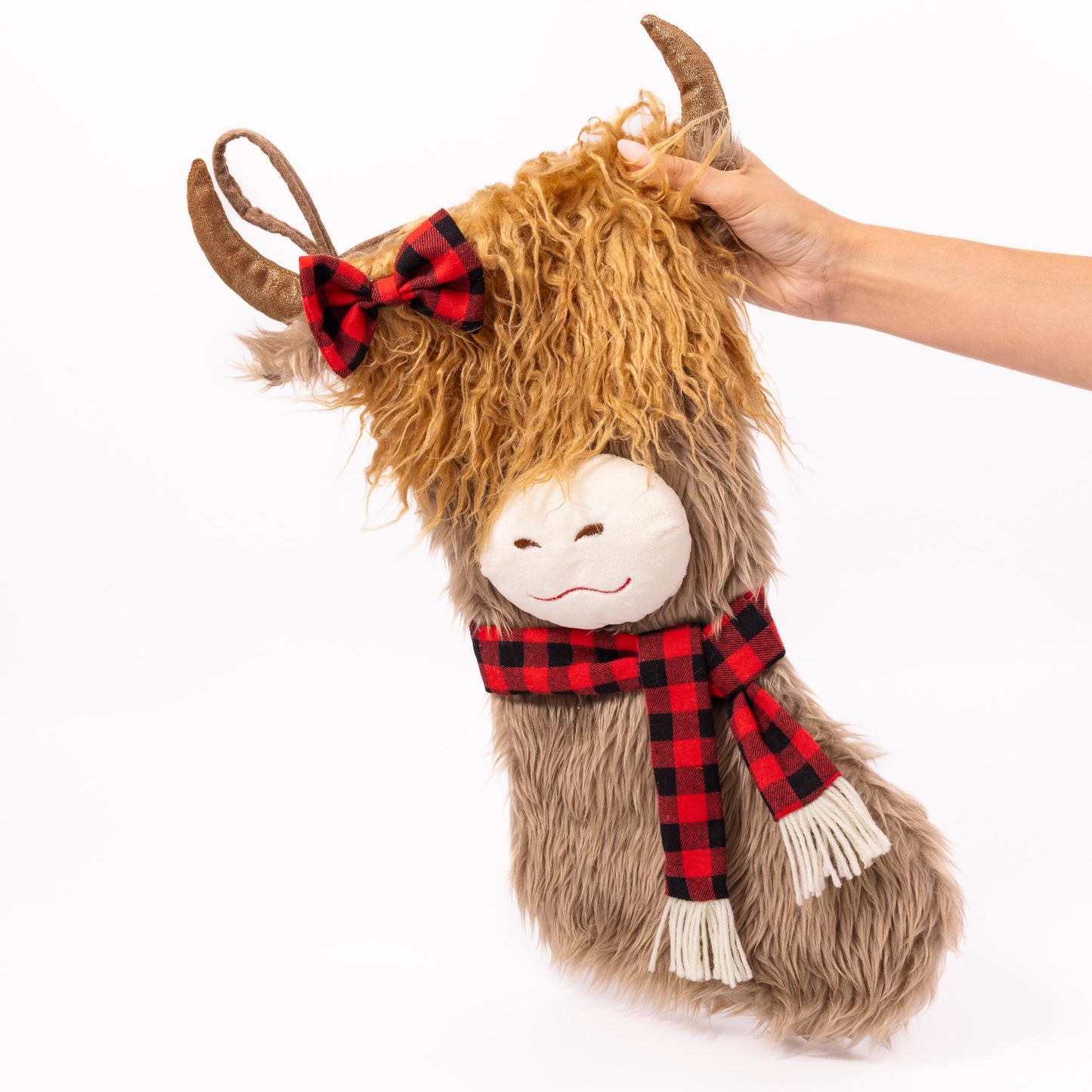 Christmas Stocking Highland Cow Luxury Plush Santa Sack Xmas Gift Present Etsy
