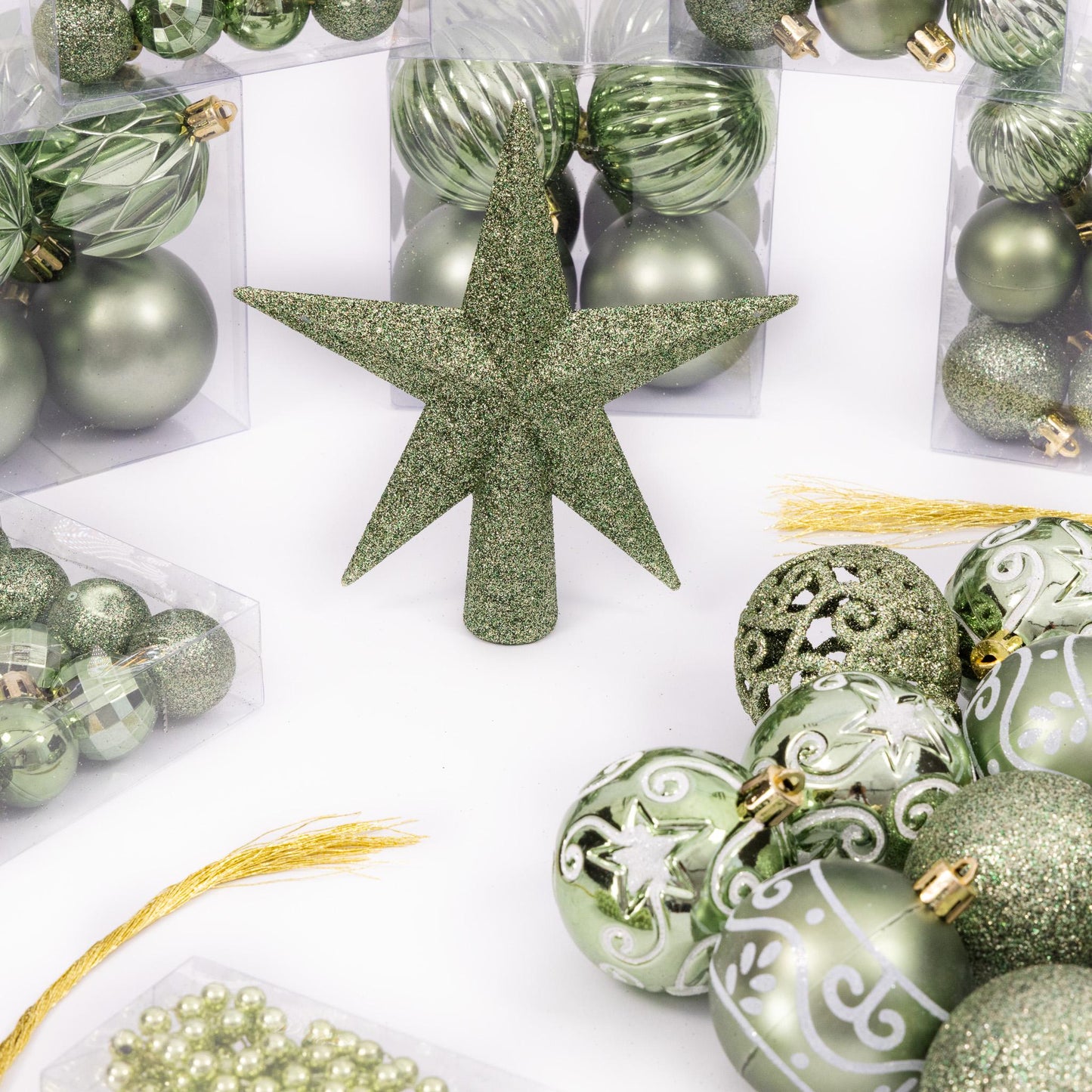 100 Christmas Baubles Tree Hanging Balls Xmas Party Beads Ornament green Etsy