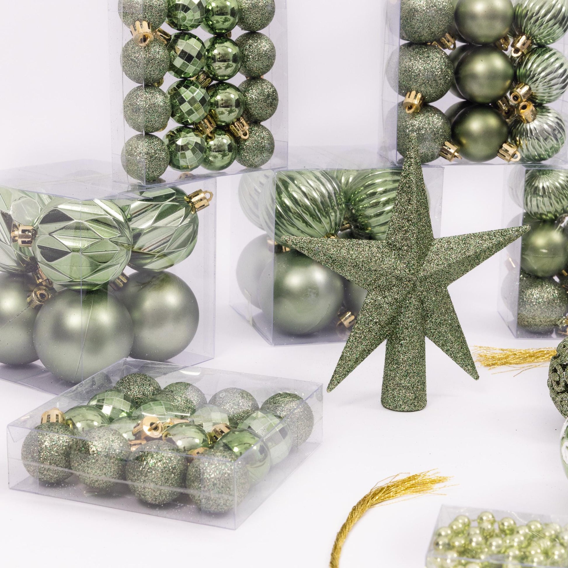 100 Christmas Baubles Tree Hanging Balls Xmas Party Beads Ornament green Etsy