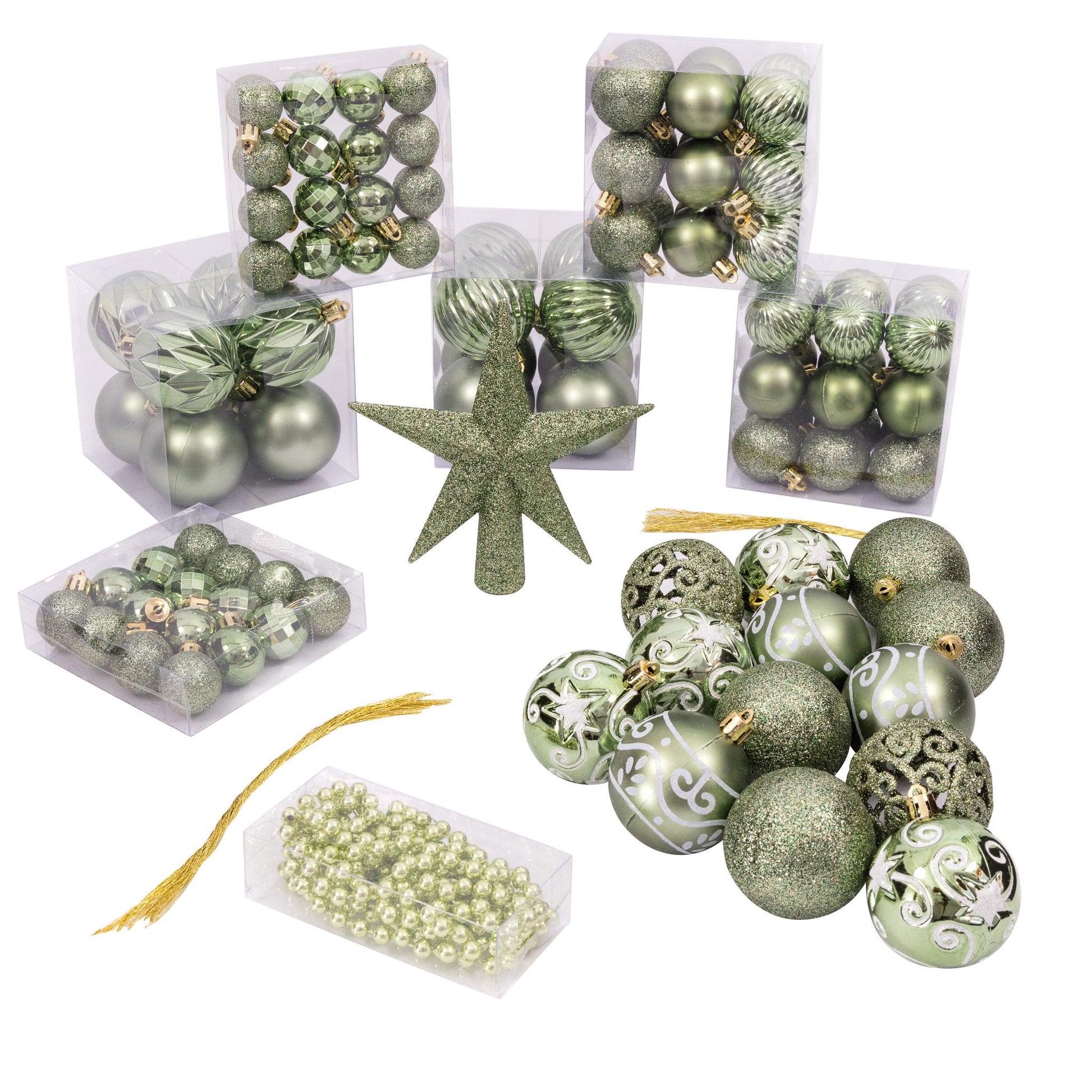 100 Christmas Baubles Tree Hanging Balls Xmas Party Beads Ornament green Etsy