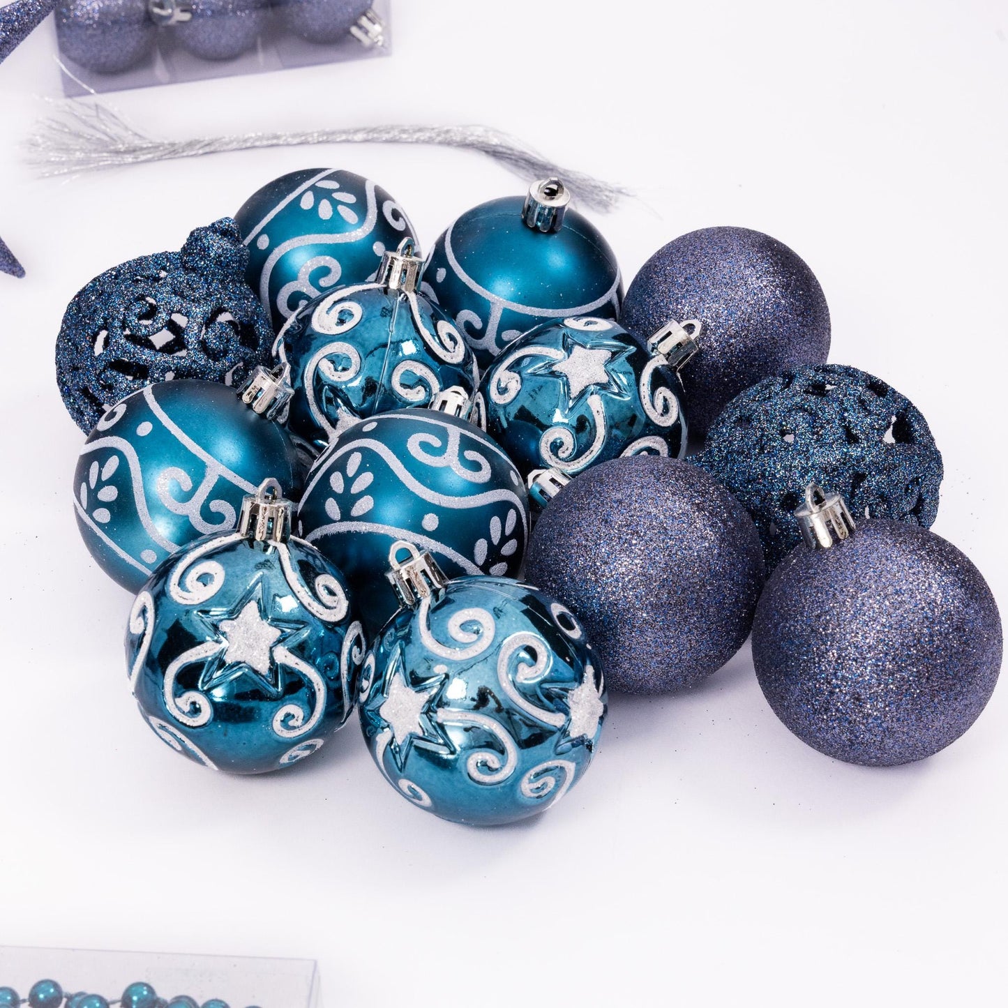 100 Christmas Baubles Tree Hanging Balls Xmas Party Beads Ornament navy Etsy