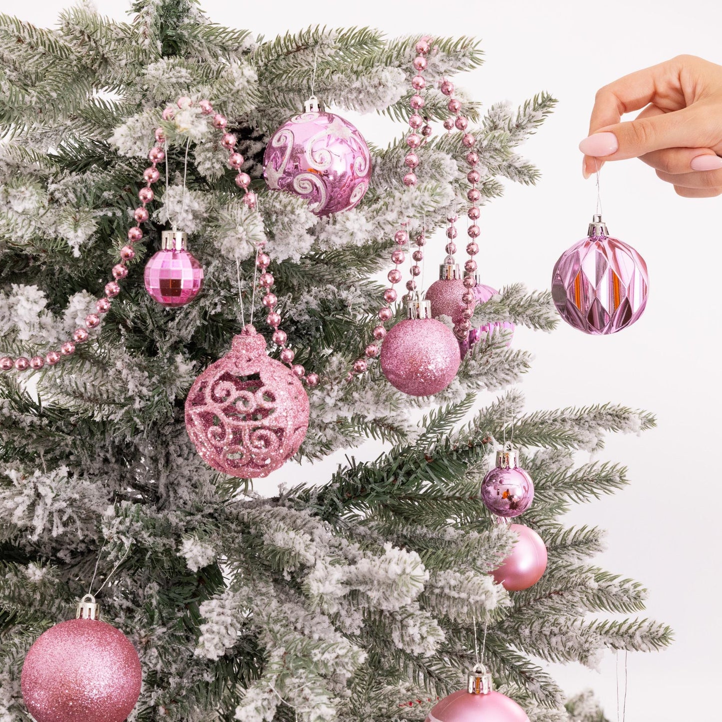100 Christmas Baubles Tree Hanging Balls Xmas Party Beads Ornament Pink Etsy
