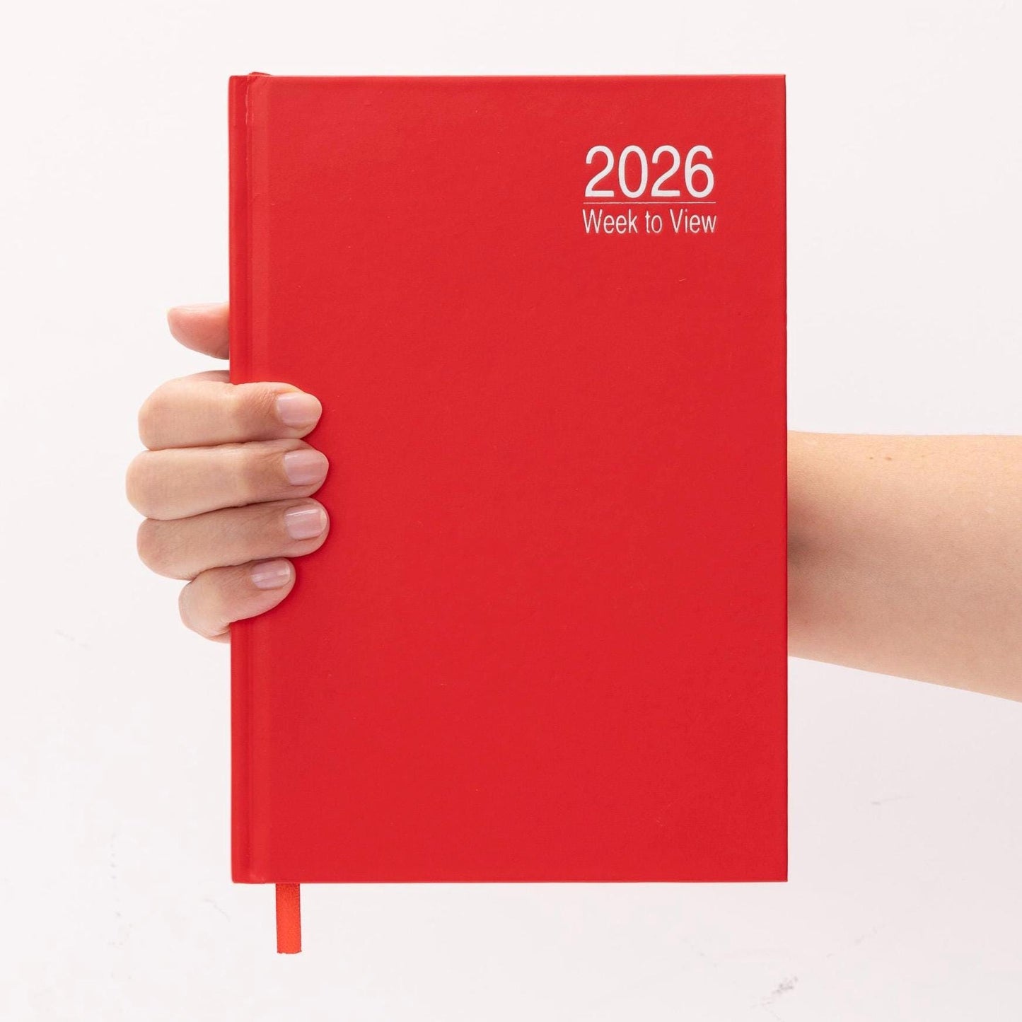 2026 A5 Red Hardback Diary: Week To View Planner