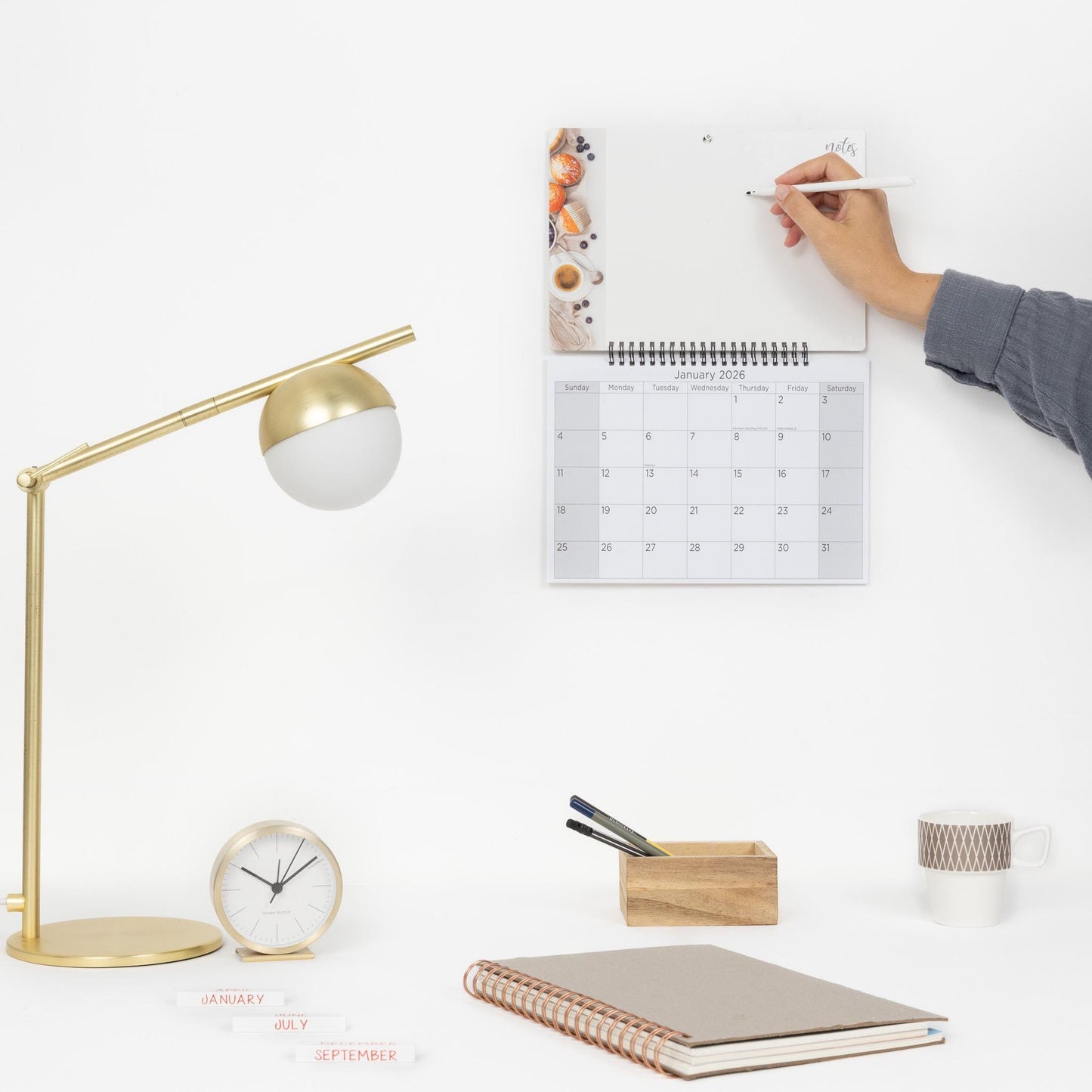 2026 Calendar Monthly Memo Board Wall Family Organiser White Board & Pen Tulips Etsy