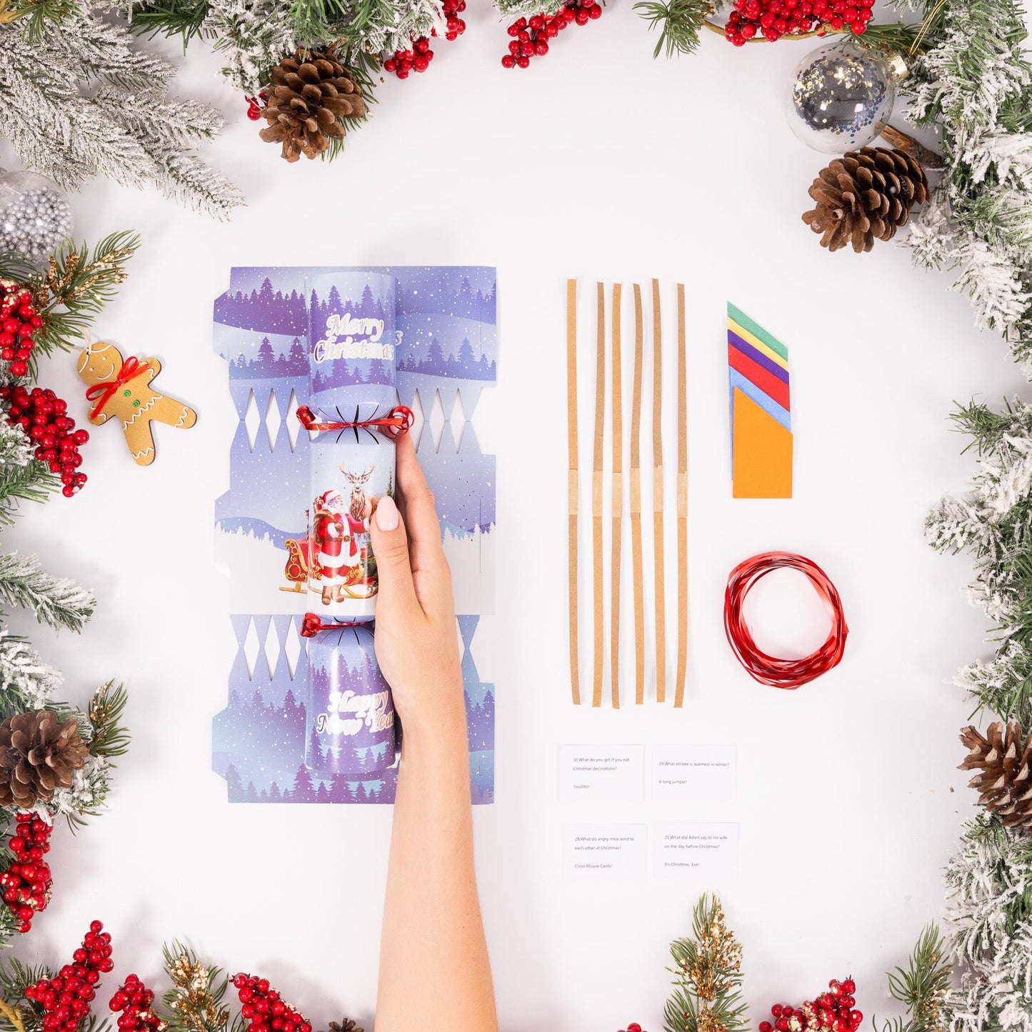 Christmas Cracker Make Fill Your Own kit Makes 6 Crackers Hats Joke Trad Santa Etsy