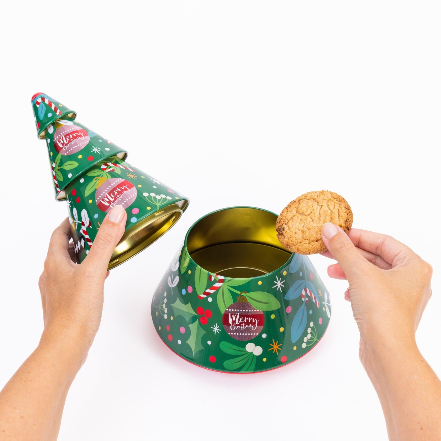 Christmas Tin Jars Storage Tin Container Canisters Cookie Biscuit Tree Shape Etsy