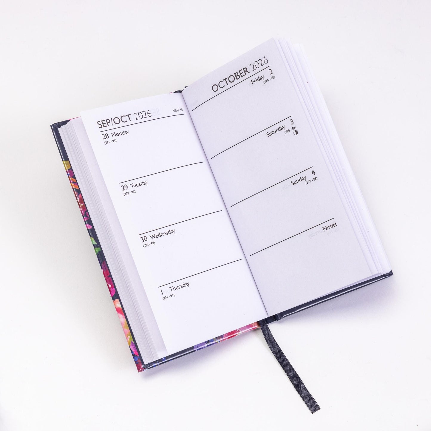 2026 Diary Slim Padded Week to View Diaries Full Year Journal Calendar Planner