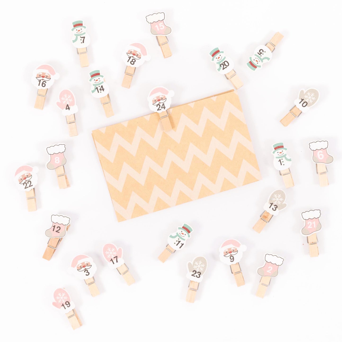 24 Advent Calendar Pegs Numbered Make Your Own Calendar Etsy