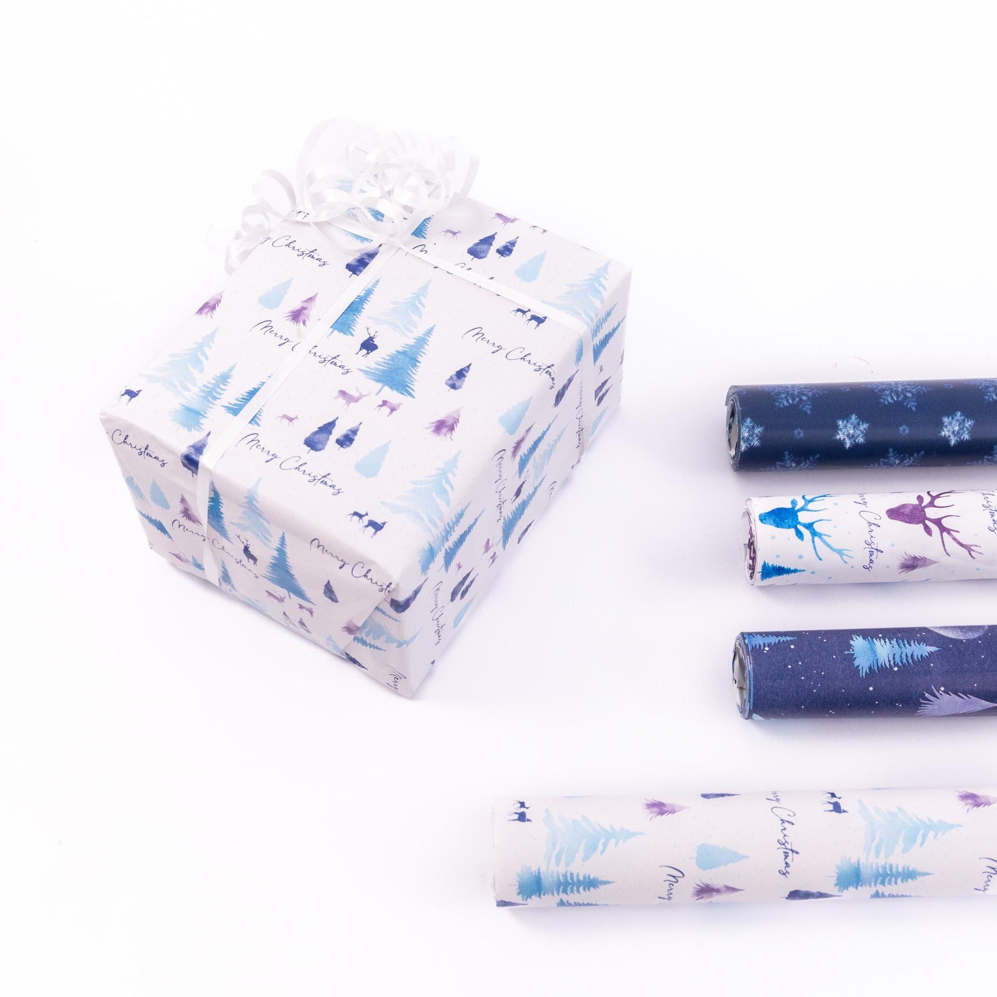 4 Rolls Christmas Gift Wrapping Midnight Forest Paper 4M x 70cm Roll 16 Metre Etsy