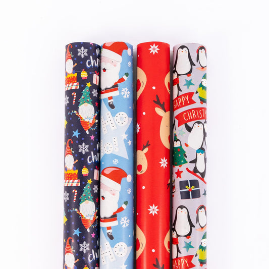 4 Rolls Christmas Gift Wrapping Kids Designs Paper 4M x 70cm Roll 16 Metre Etsy