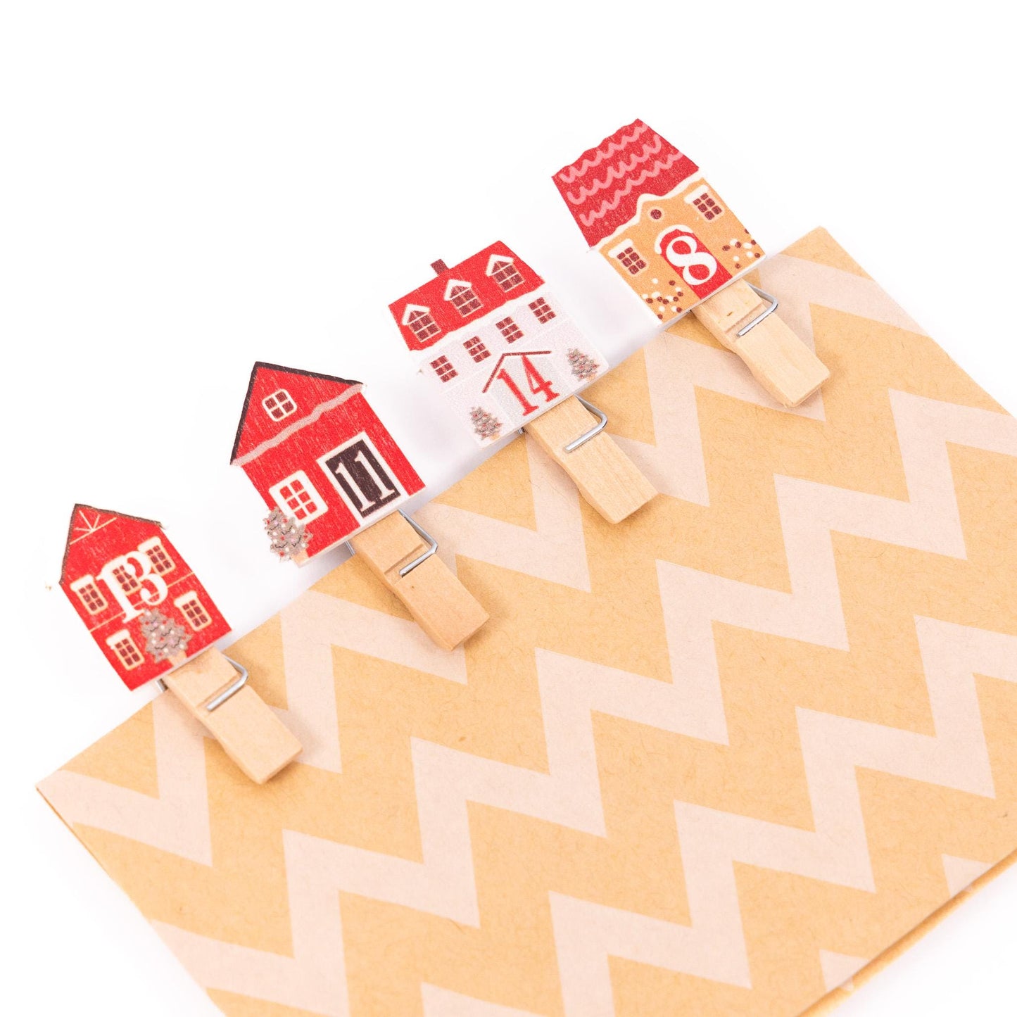 24 Advent Calendar Pegs Numbered Make Your Own Calendar Craft Cottages Etsy