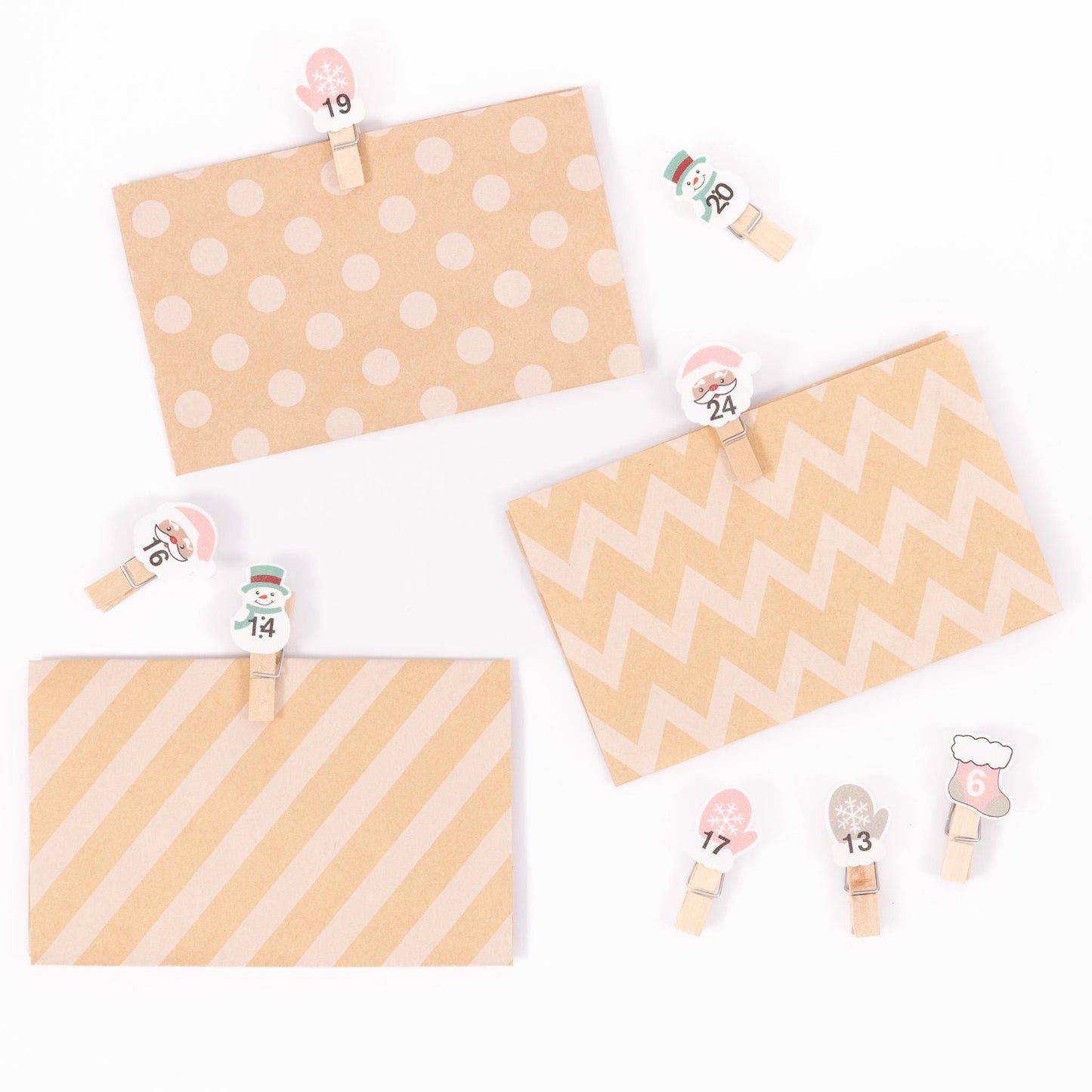 24 Advent Calendar Pegs Numbered Make Your Own Calendar Etsy