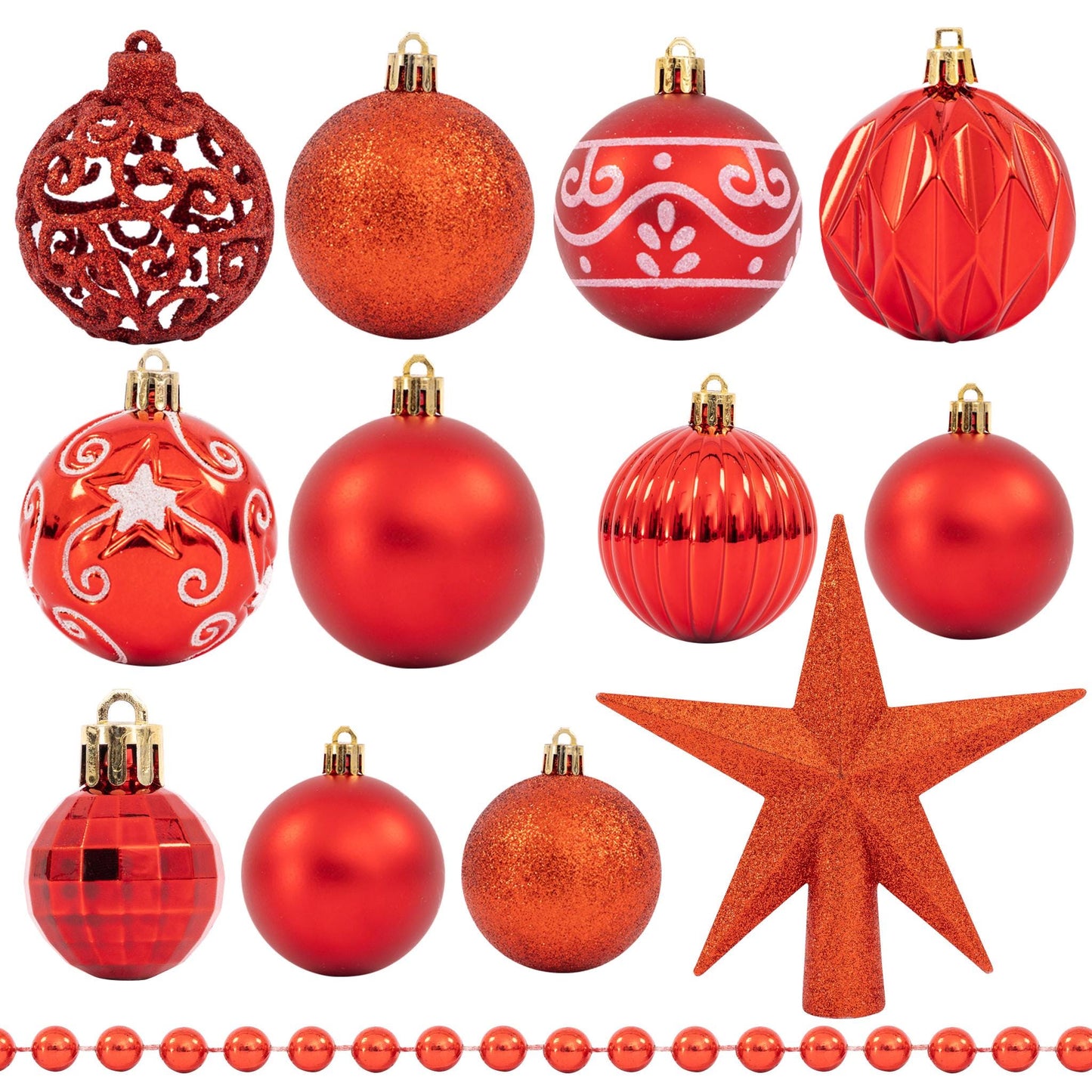 100 Christmas Baubles Tree Hanging Balls Xmas Party Beads Ornament Red Etsy