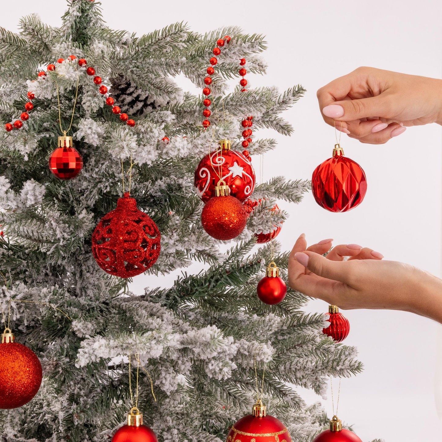 100 Christmas Baubles Tree Hanging Balls Xmas Party Beads Ornament Red Etsy