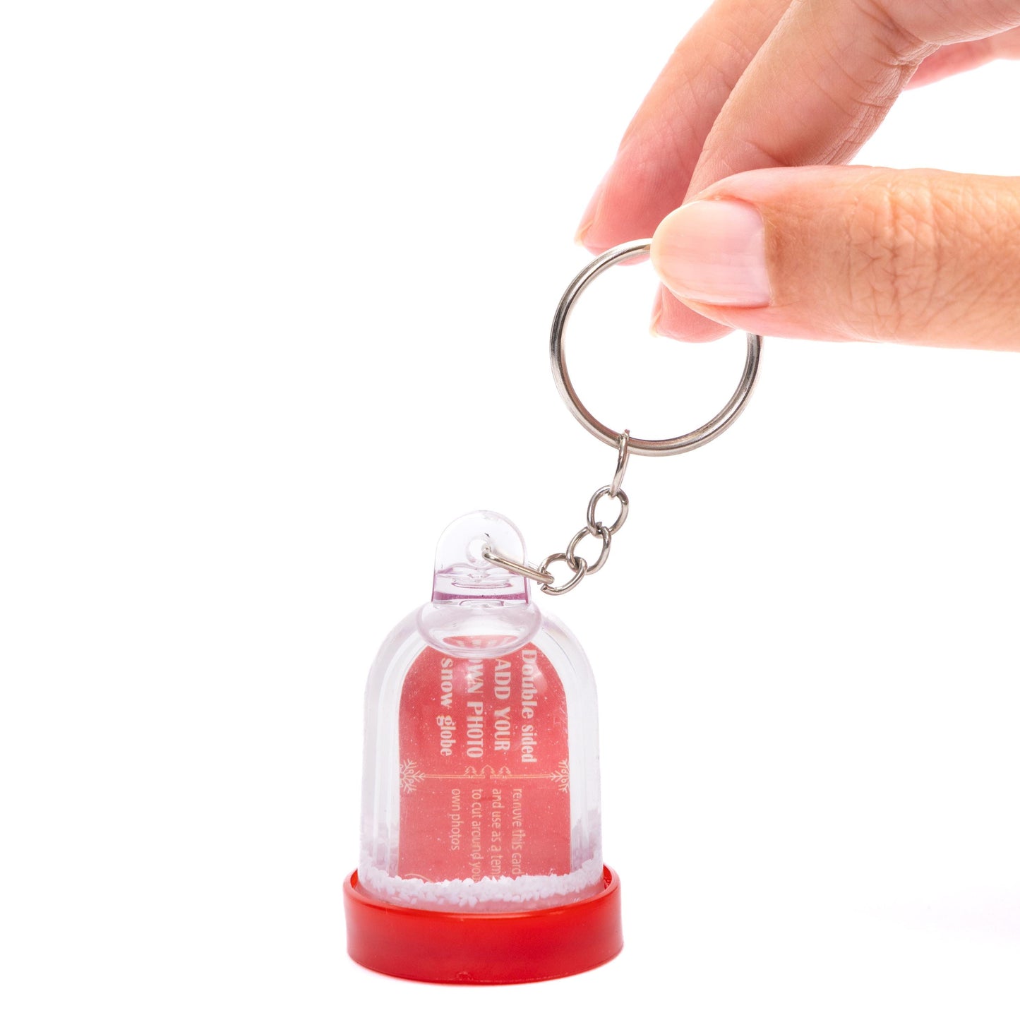 Keyring Christmas Snow Globe Insert Add Your On Photo Double Sided Plastic Etsy