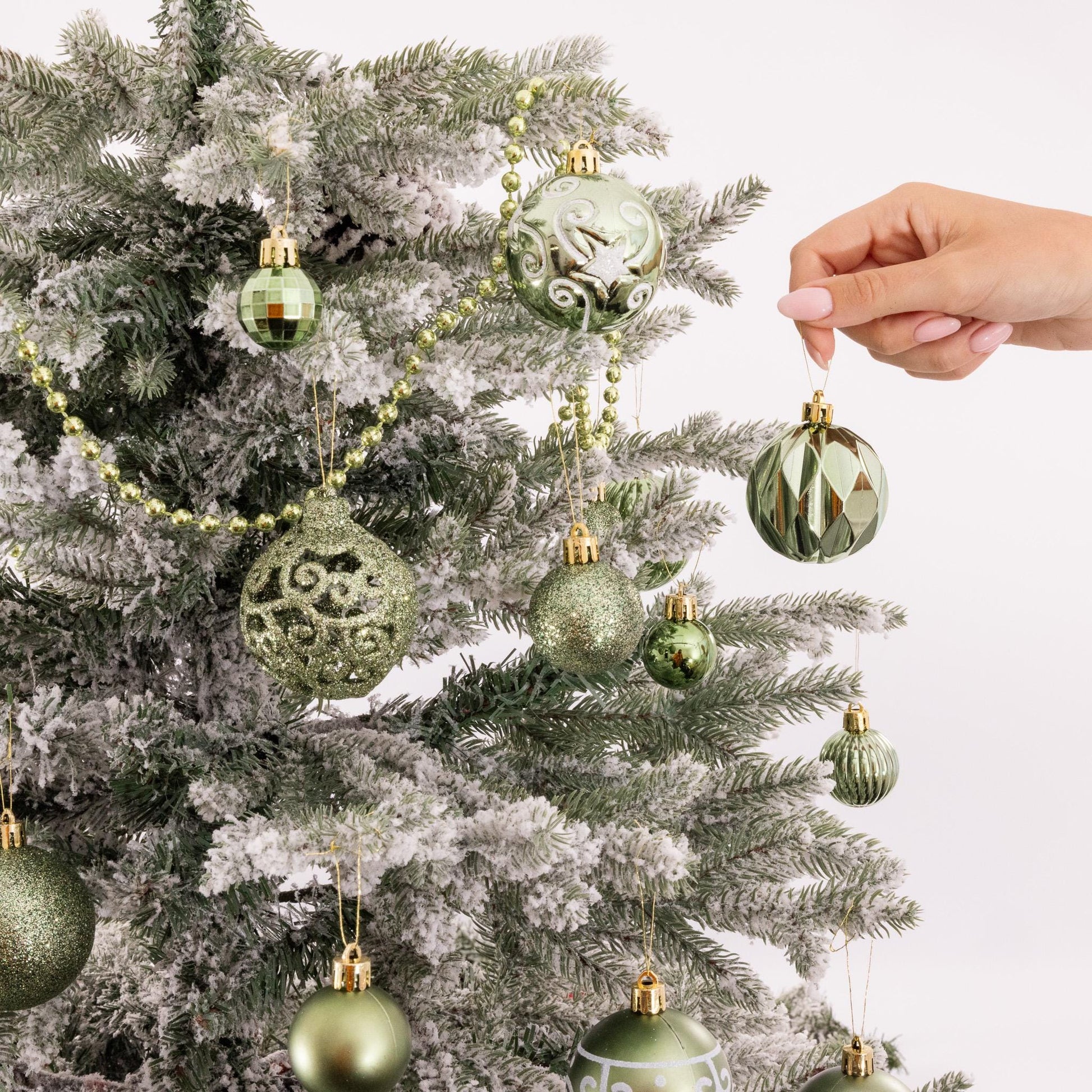 100 Christmas Baubles Tree Hanging Balls Xmas Party Beads Ornament green Etsy