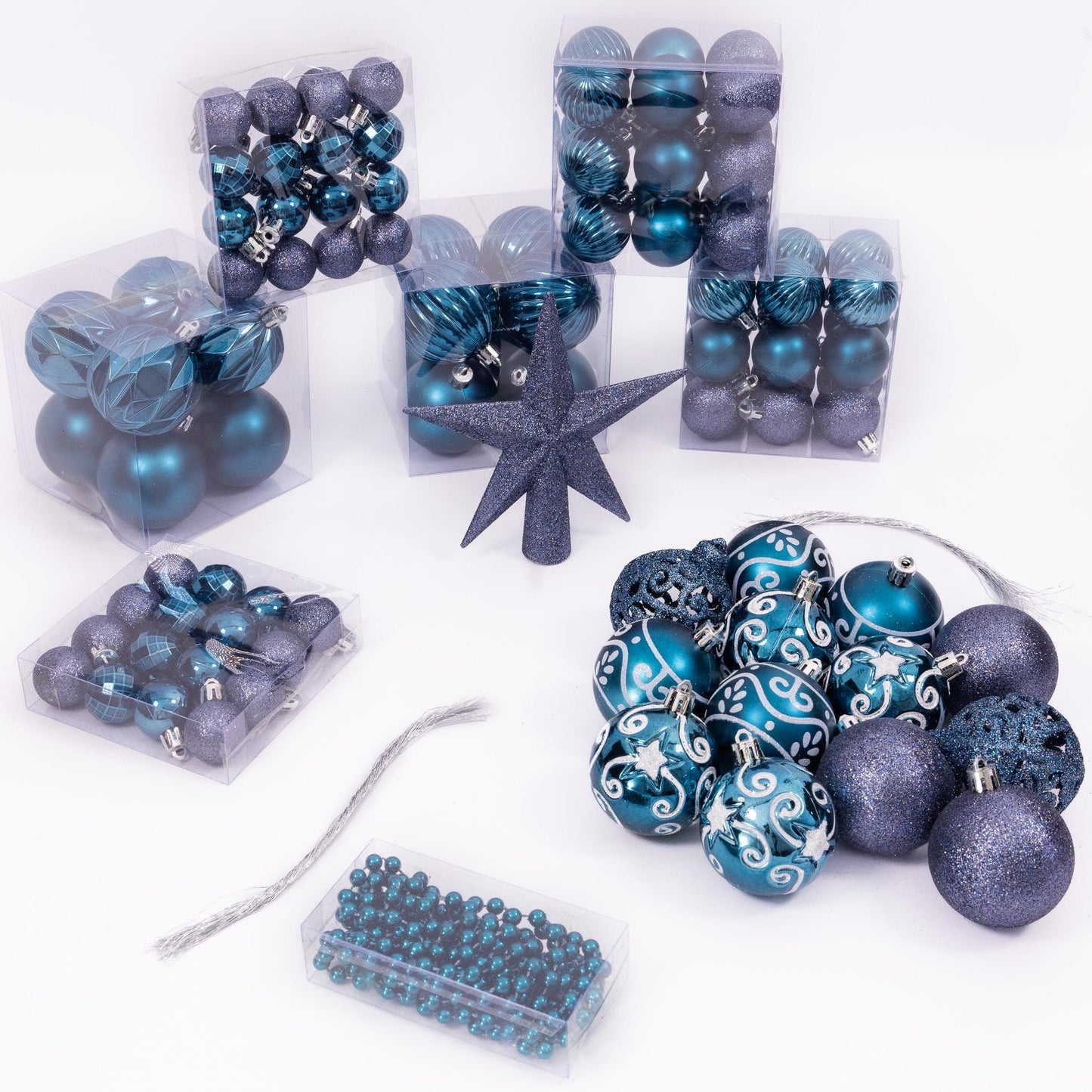 100 Christmas Baubles Tree Hanging Balls Xmas Party Beads Ornament navy Etsy