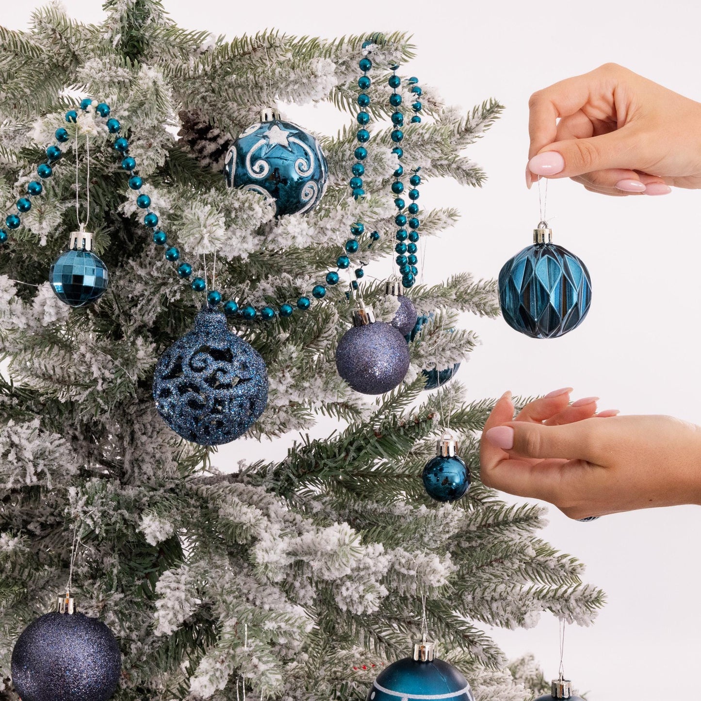 100 Christmas Baubles Tree Hanging Balls Xmas Party Beads Ornament navy Etsy