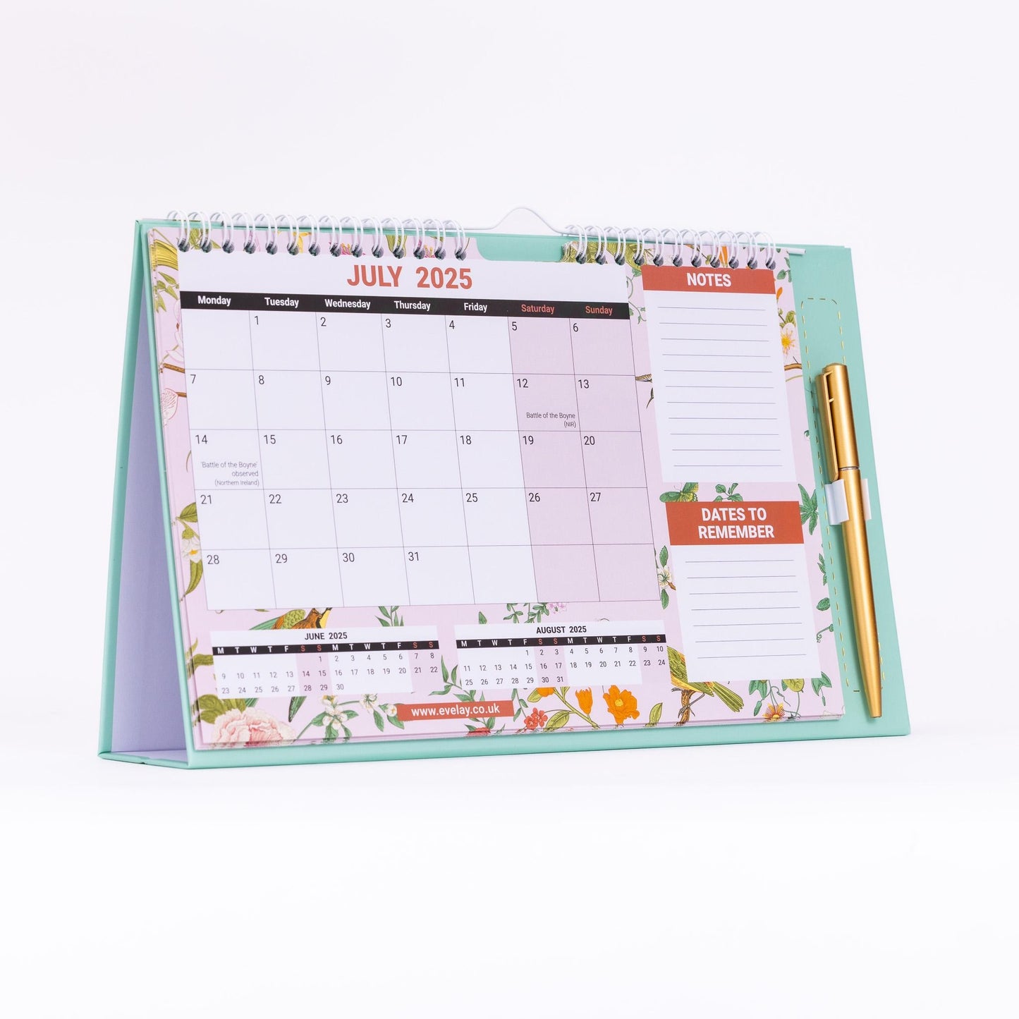 2025 -2026 Month To View Stand Up Desk Top Free Standing Wall Calendar 18 Month Etsy