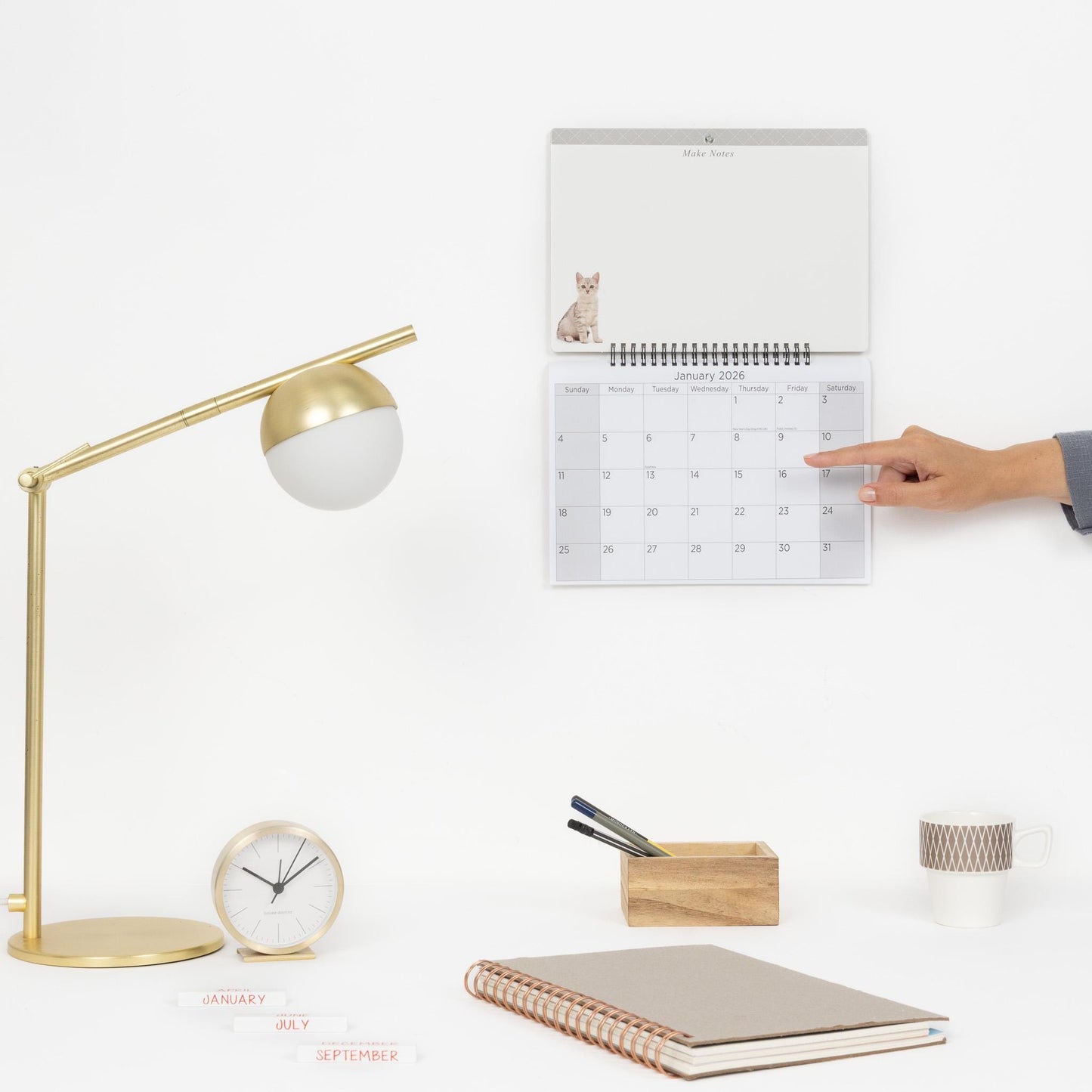 2026 Kitten Monthly Memo Board Wall Calendar Family Organiser White Board & Pen Etsy