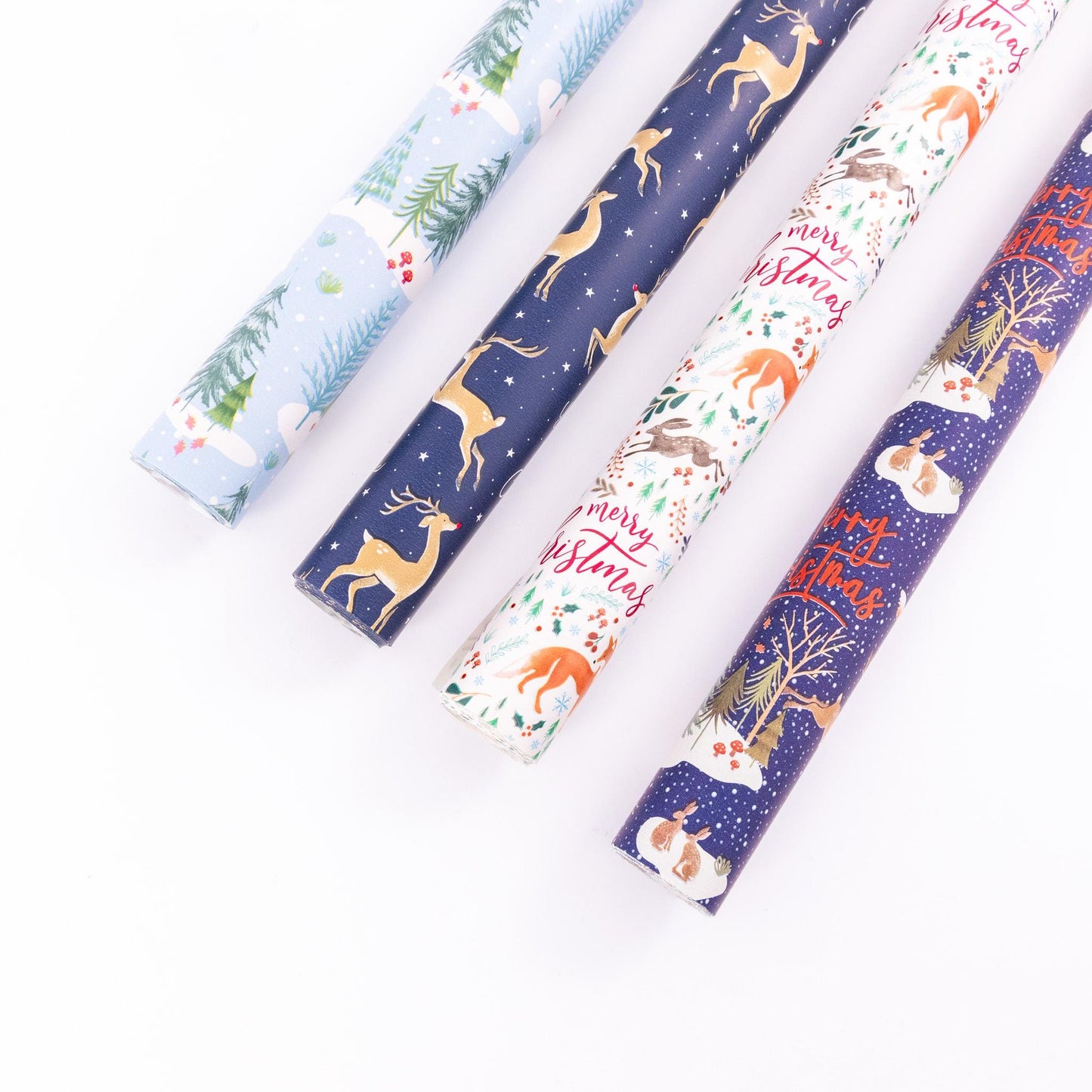 4 Rolls Christmas Gift Wrapping Woodland Paper 4M x 70cm Roll 16 Metre Etsy