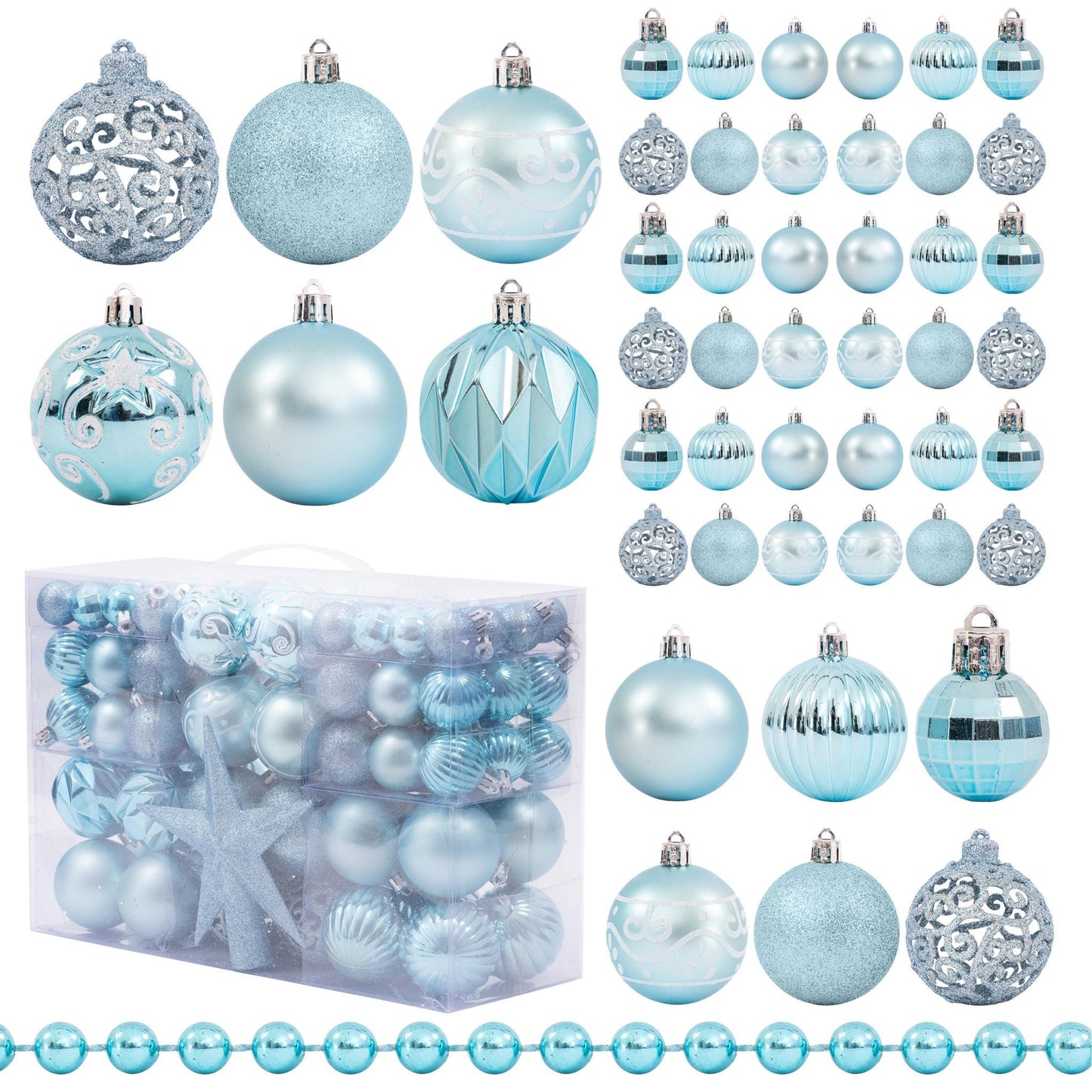 100 Christmas Baubles Tree Hanging Balls Xmas Party Beads Ornament sky Etsy