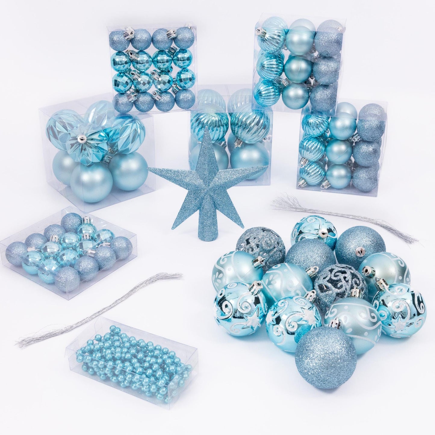100 Christmas Baubles Tree Hanging Balls Xmas Party Beads Ornament sky Etsy