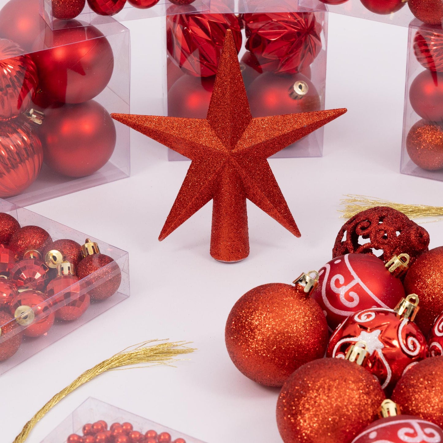 100 Christmas Baubles Tree Hanging Balls Xmas Party Beads Ornament Red Etsy