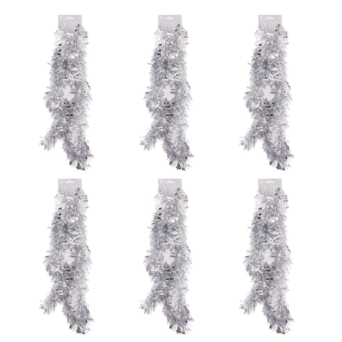 6 X 2M Chunky Tinsel Christmas Tree party Home Xmas Decoration Garland 12 Metre (Red and White) Etsy