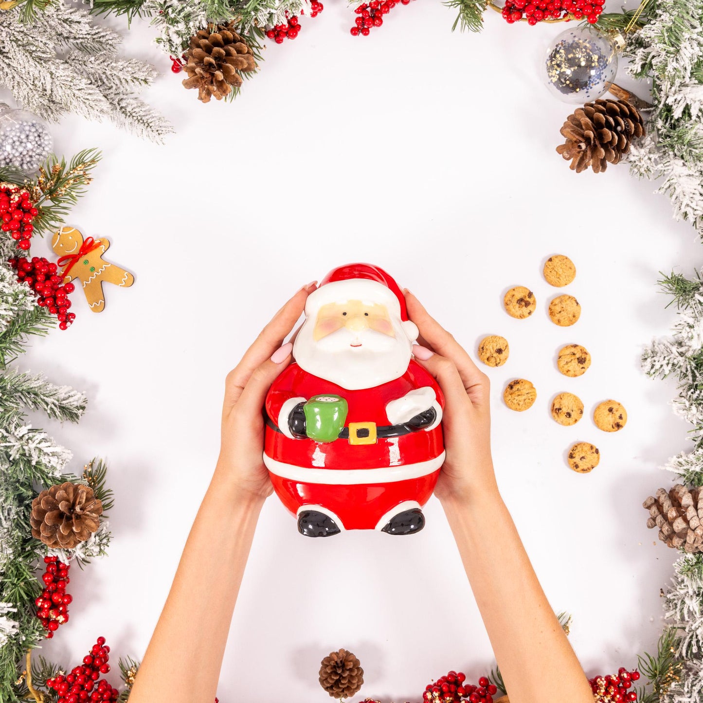 Christmas Novelty Ceramic Jars Santa Penguin Sweets Biscuits Cookies Storage