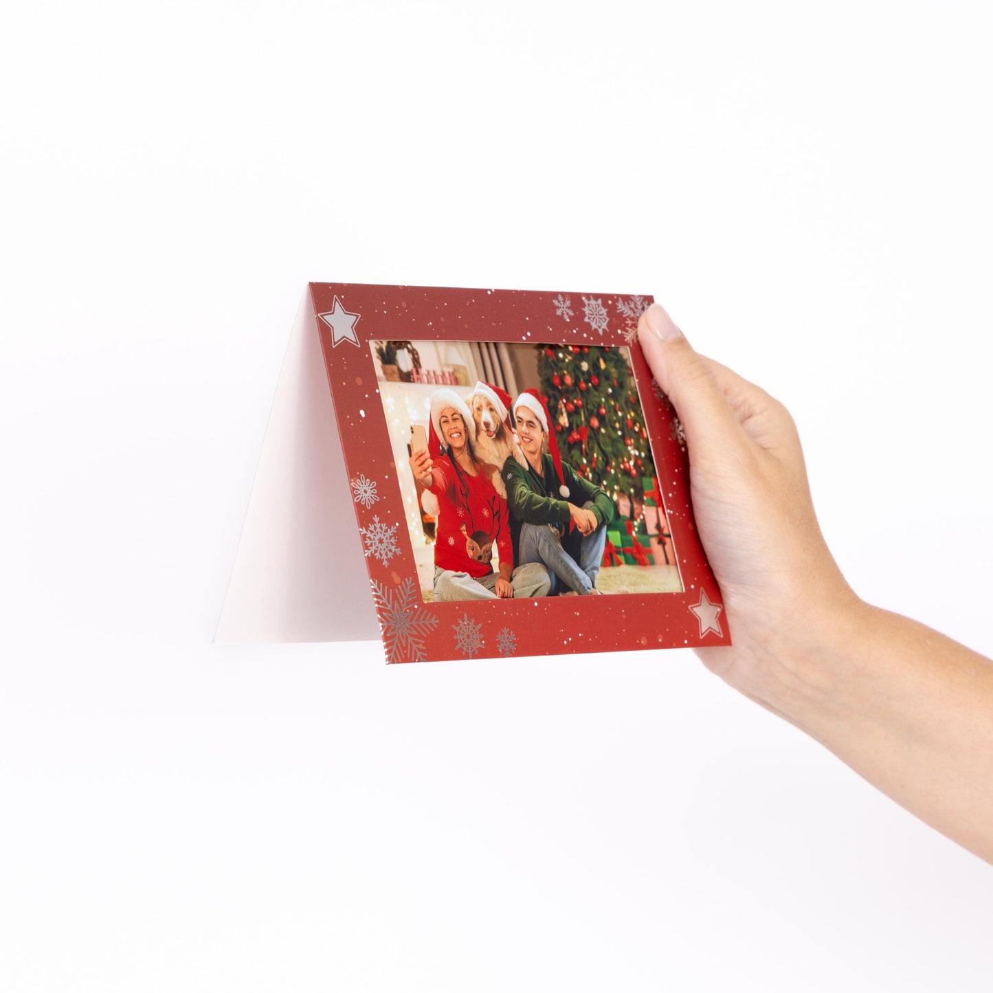 Christmas Photo Frame Cards & Envelopes Personalised Any Family Picture pack of 6 red Etsy