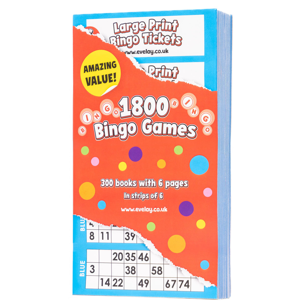 Large Print Bingo Tickets: 100 Books, 6 Games Per Page, 3600 Total Etsy