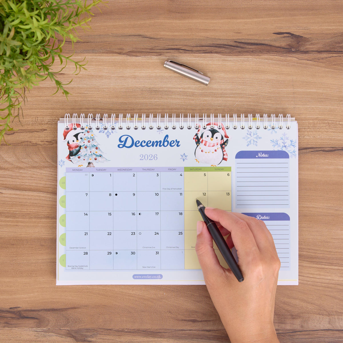 18 Month Desk Calendar 2026-2027 Freestanding Flip Planner with Fox and Cow Illustrations Etsy