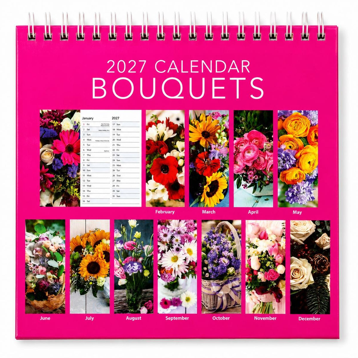2027 Month to View Desk Calendar Home Office Table Work Top Planner Fruit Etsy