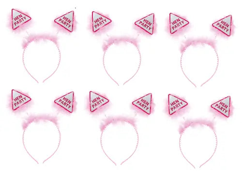 Hen Party Head Boppers Fur Girls Ladies Night Out Pink Headband evelay
