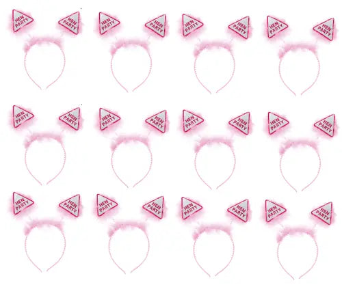 Hen Party Head Boppers Fur Girls Ladies Night Out Pink Headband evelay
