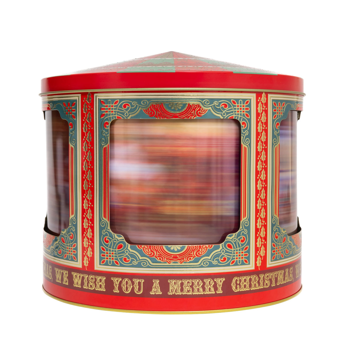 Christmas musical carousel tin