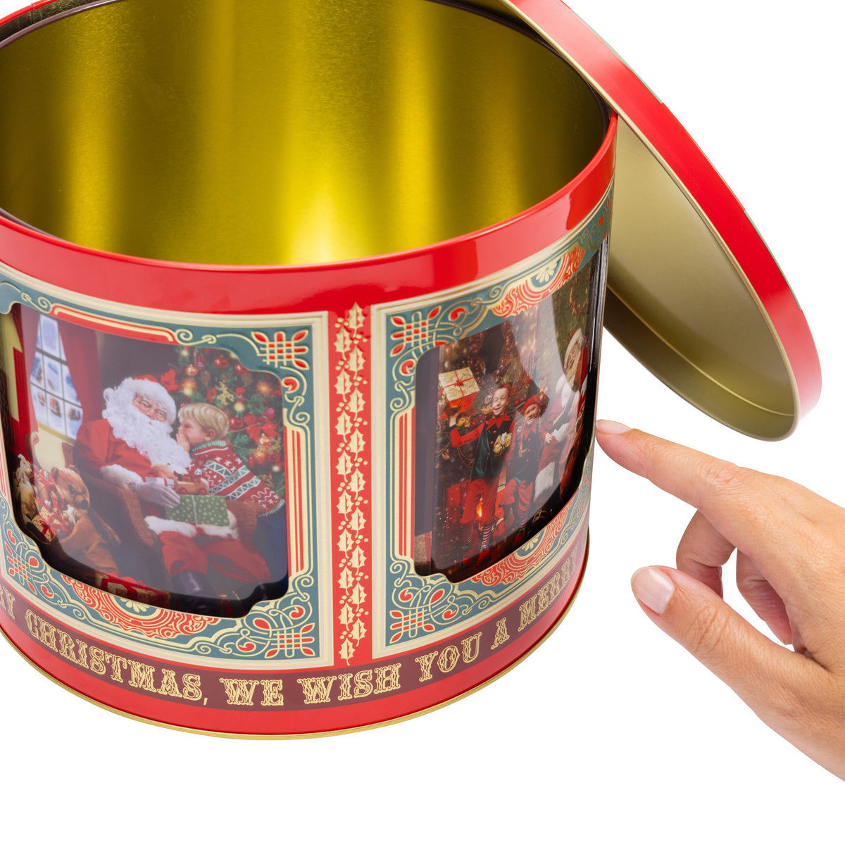 Christmas musical carousel tin