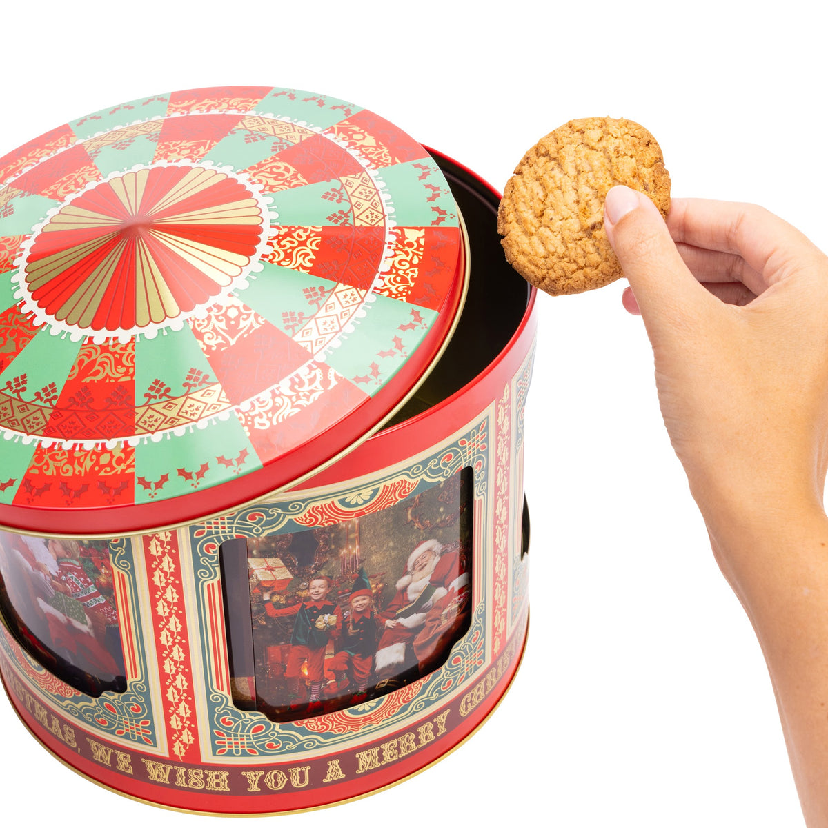 Christmas musical carousel tin