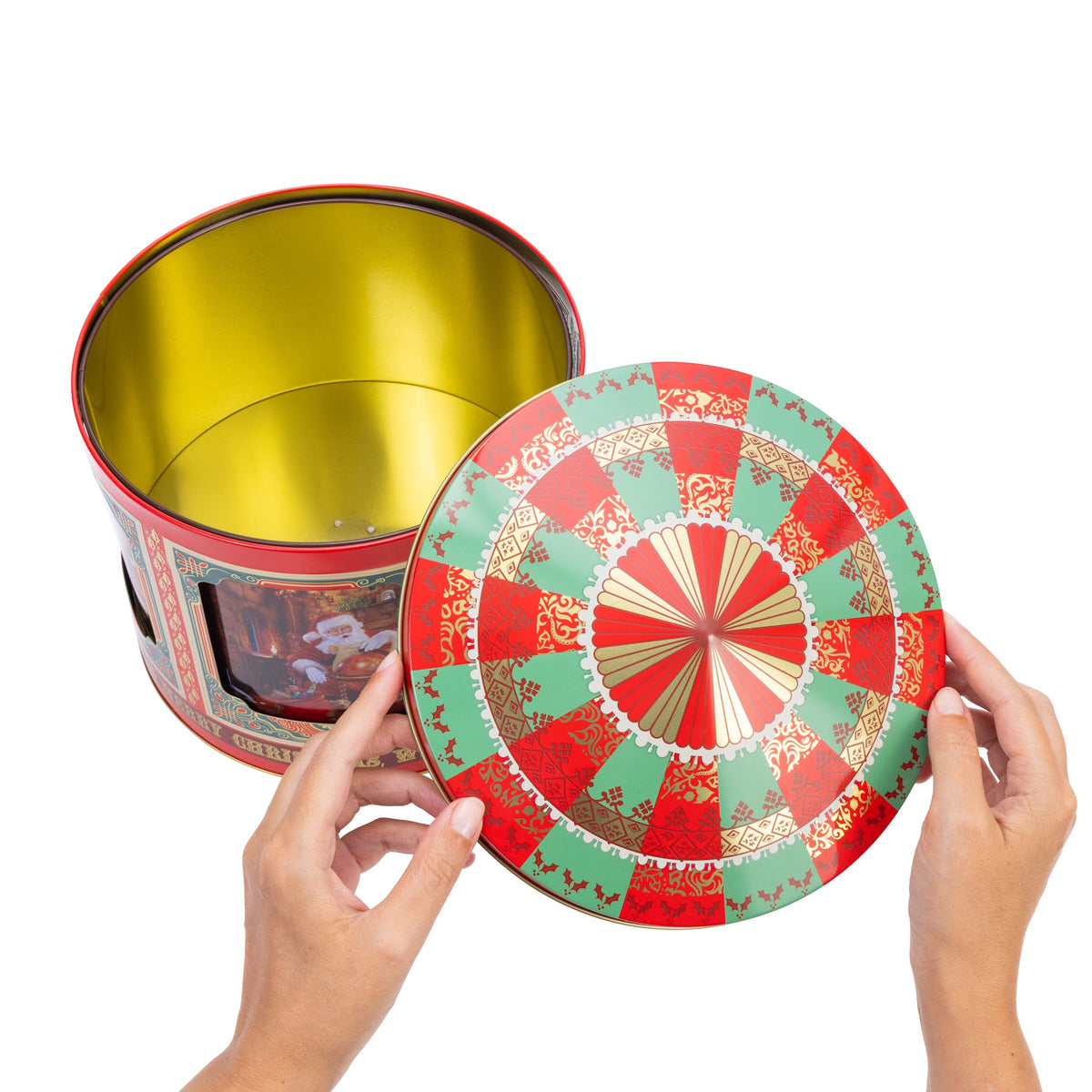 Christmas musical carousel tin