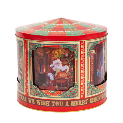 Christmas musical carousel tin