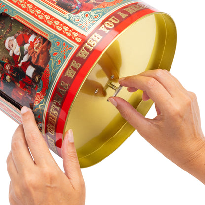 Christmas musical carousel tin
