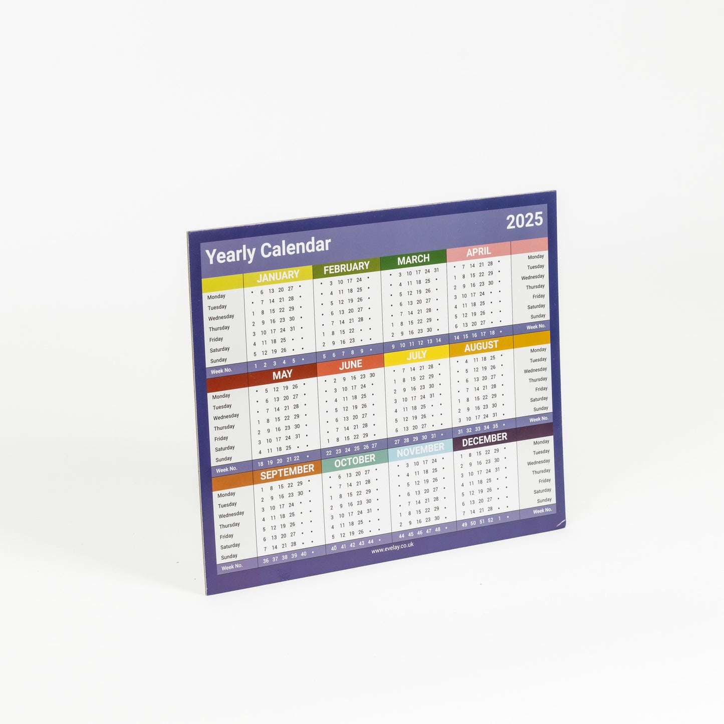 2025 Year To View Stand Up Desk Office Top Calendar Planner 24cm x 20cm